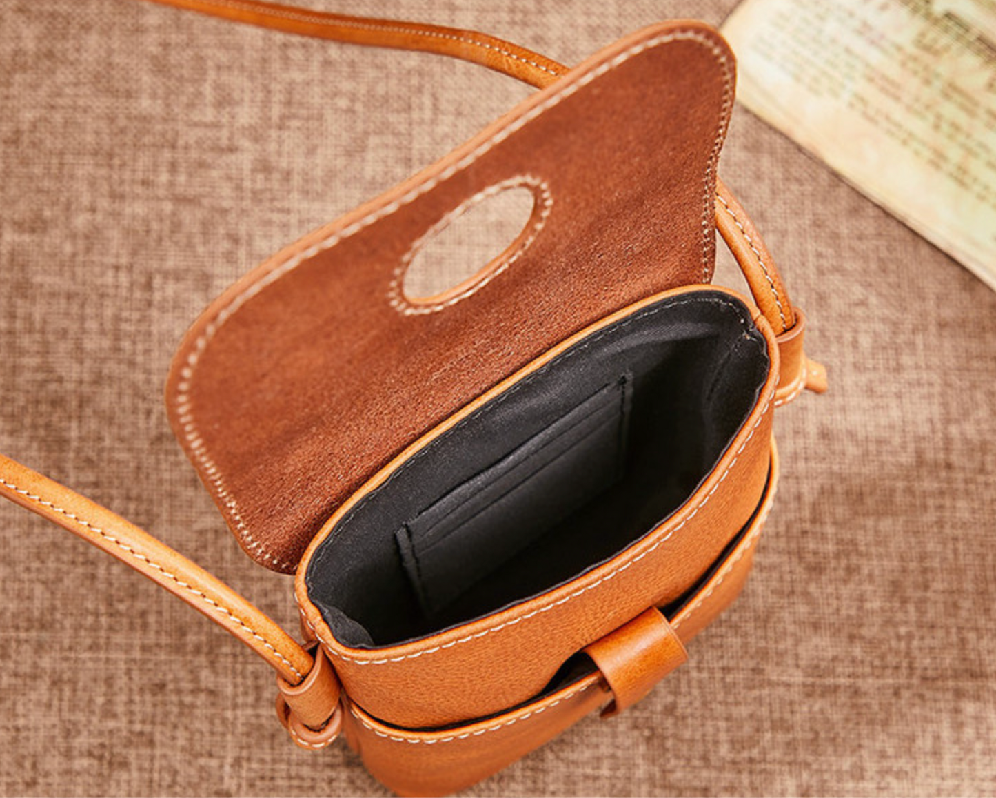 Leather Crossbody Phone Bag with Card Slot