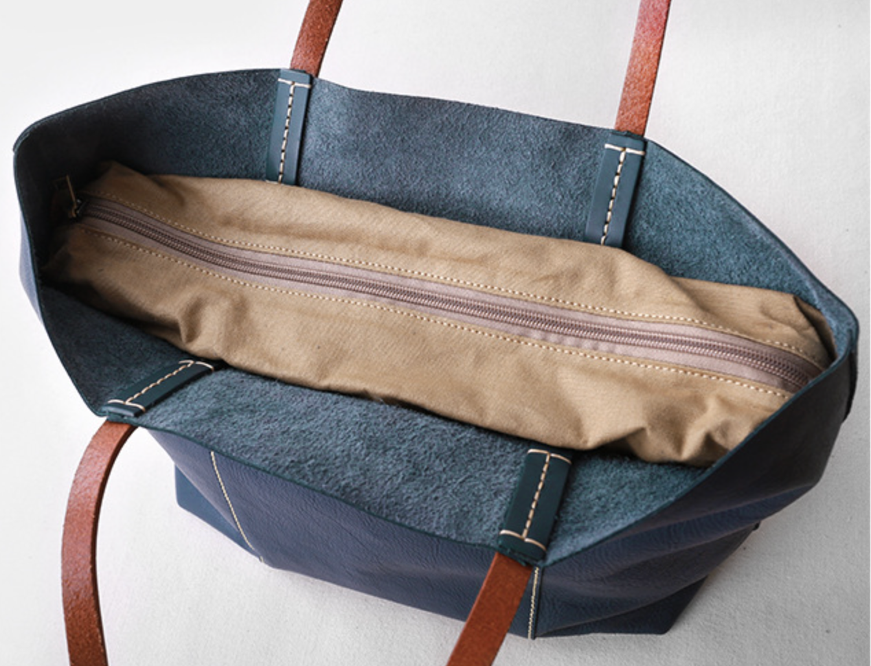 Women Leather Office Tote Bag Purse with Zipper