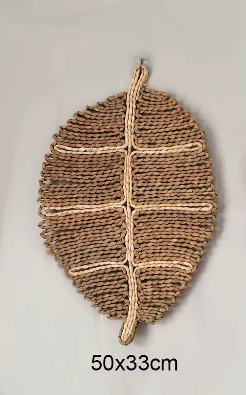 Handmade Boho Raffia Wall Hanging Rustic Straw Art
