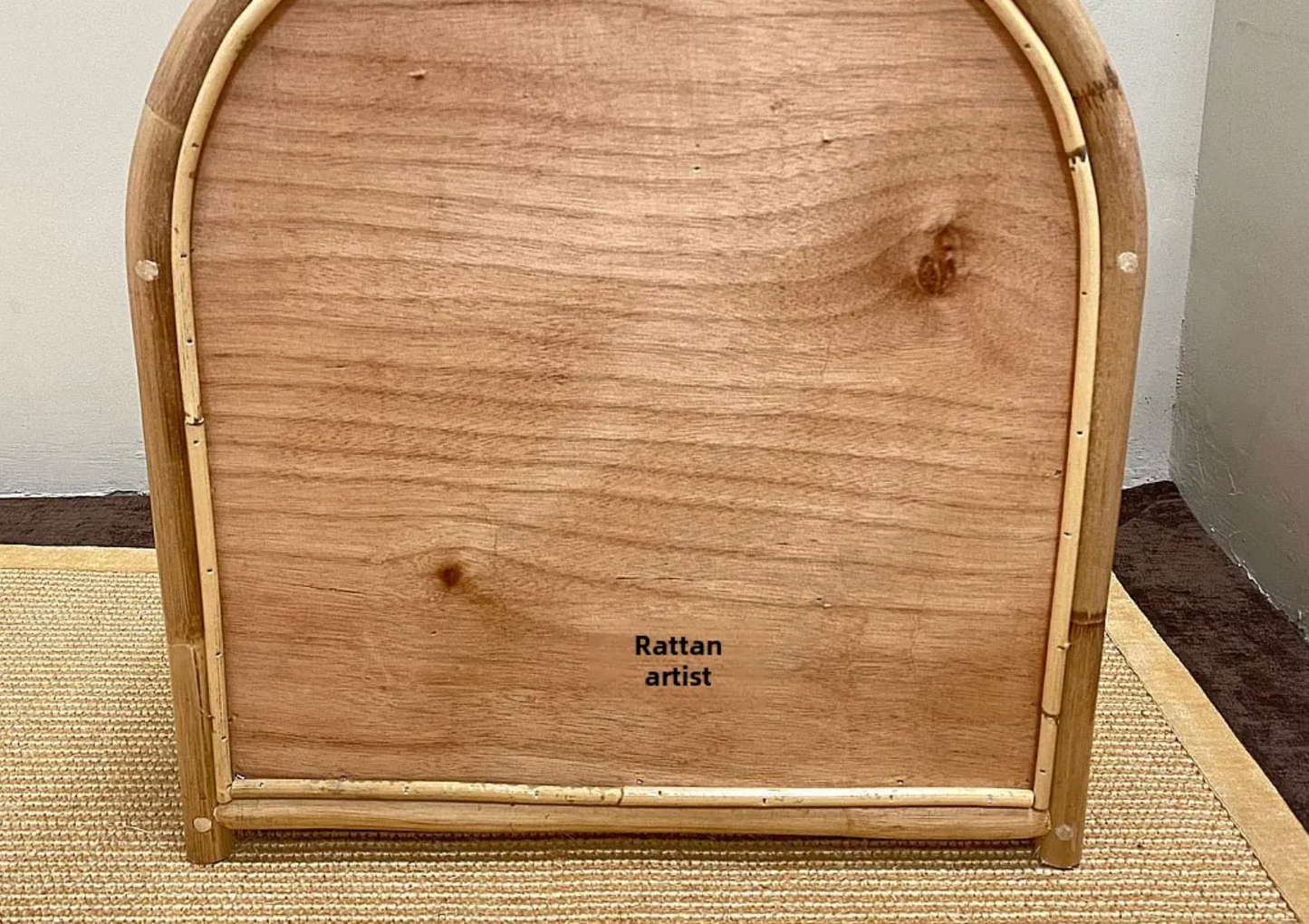 Handmade Rattan Toy Storage Cabinet with Drawers
