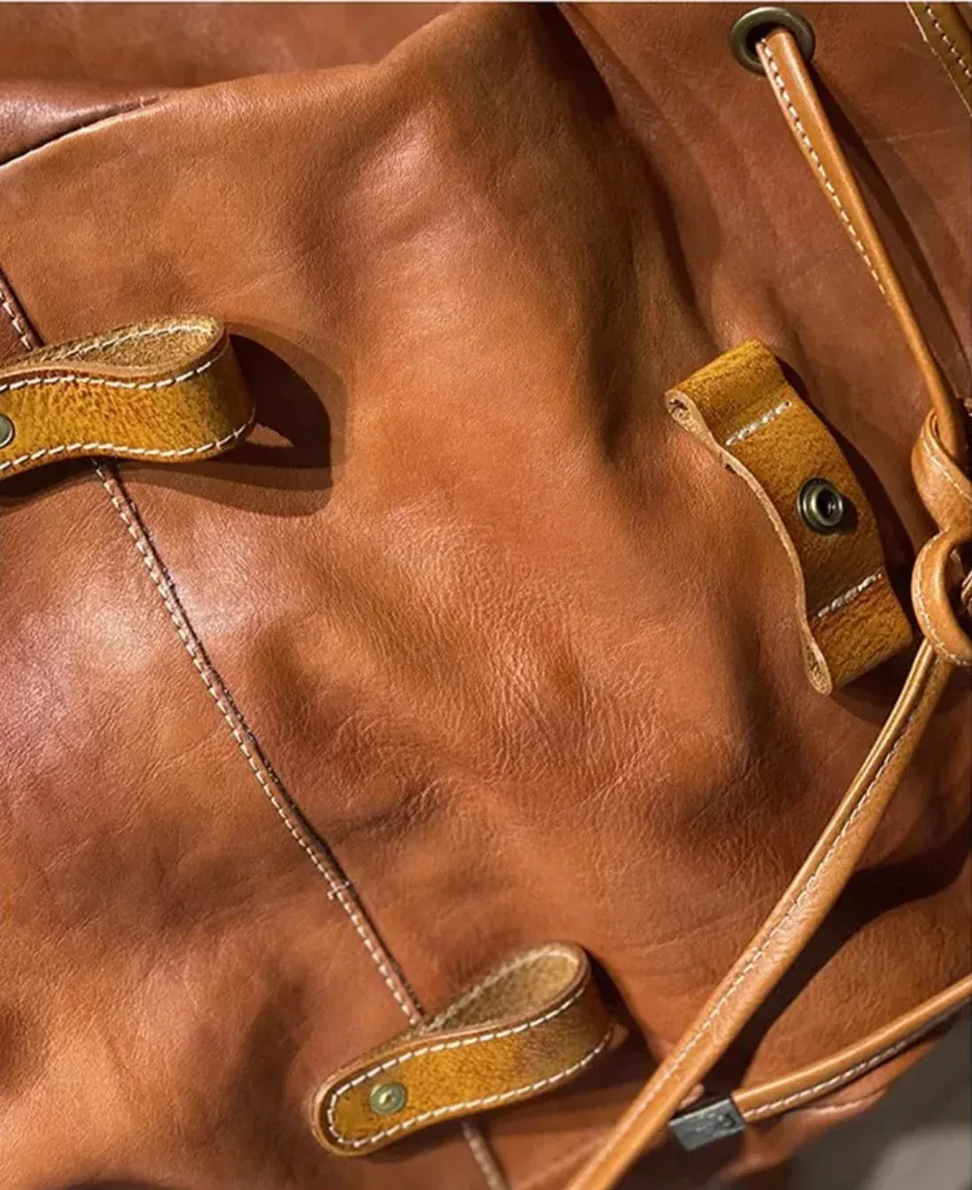 Men’s Vintage Brown Leather Backpack