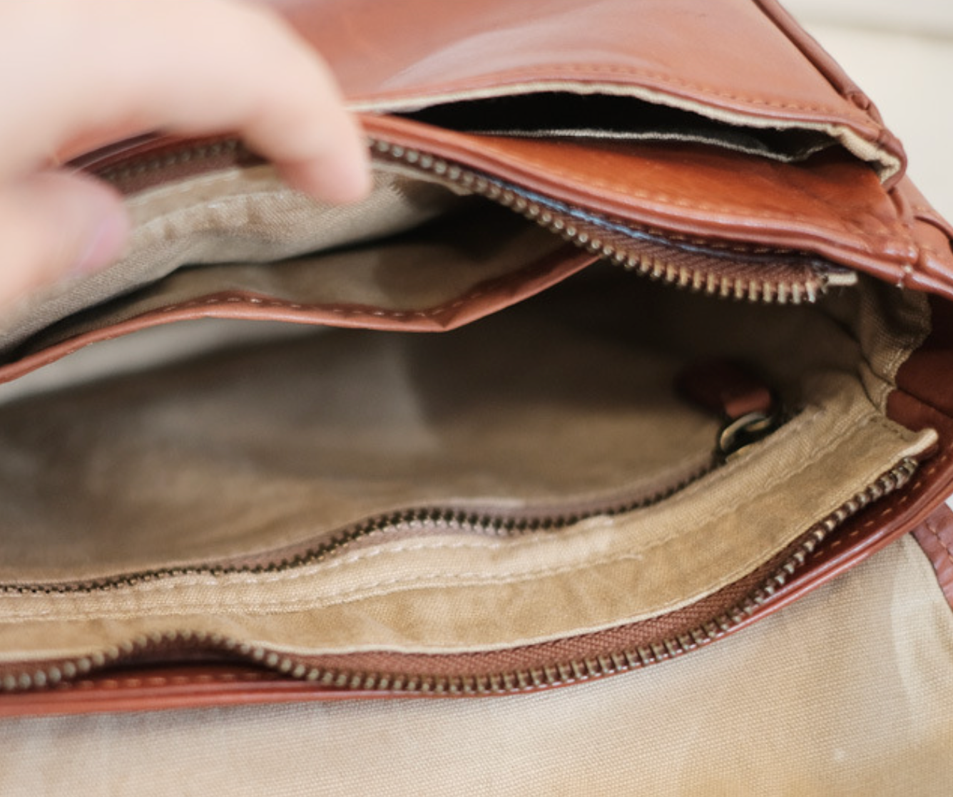Genuine Brown Leather Crossbody Purse for Work & Office