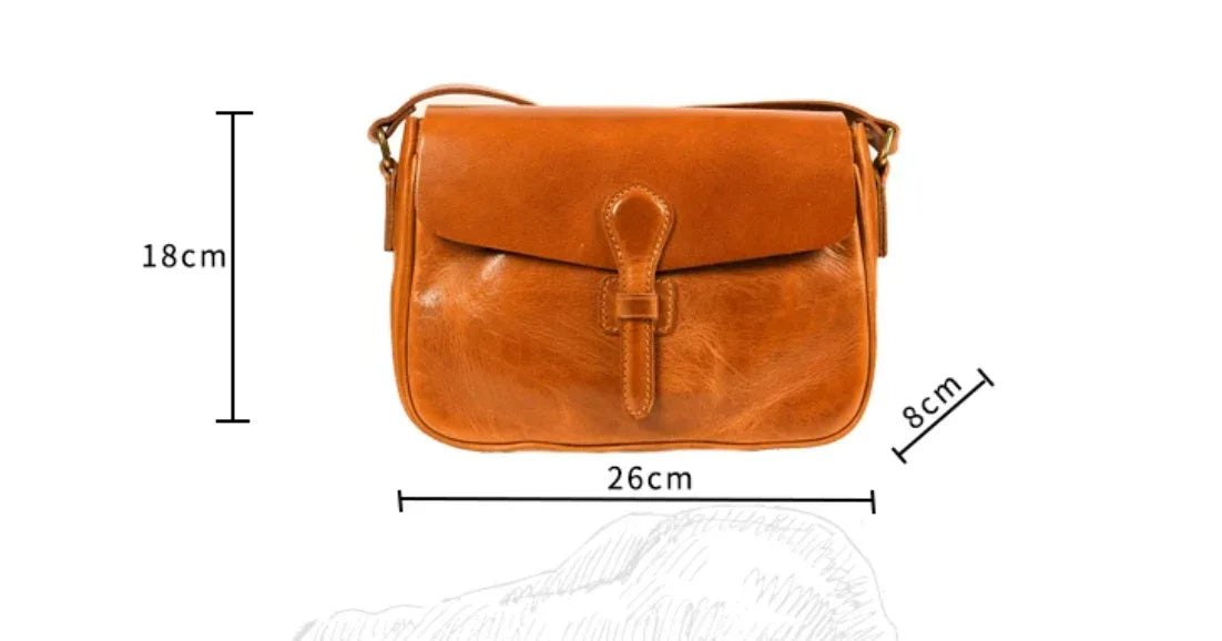 Small Brown Leather Crossbody Messenger Bag for Men