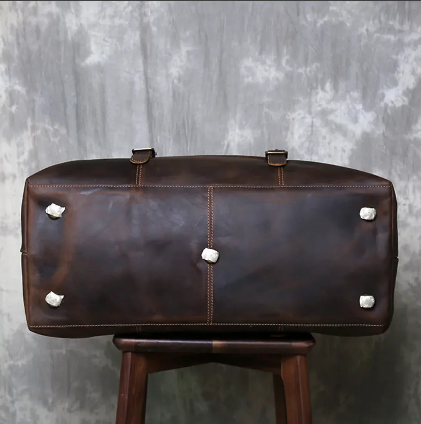 Men’s Oversized Brown Crazy Horse Leather Duffle Bag