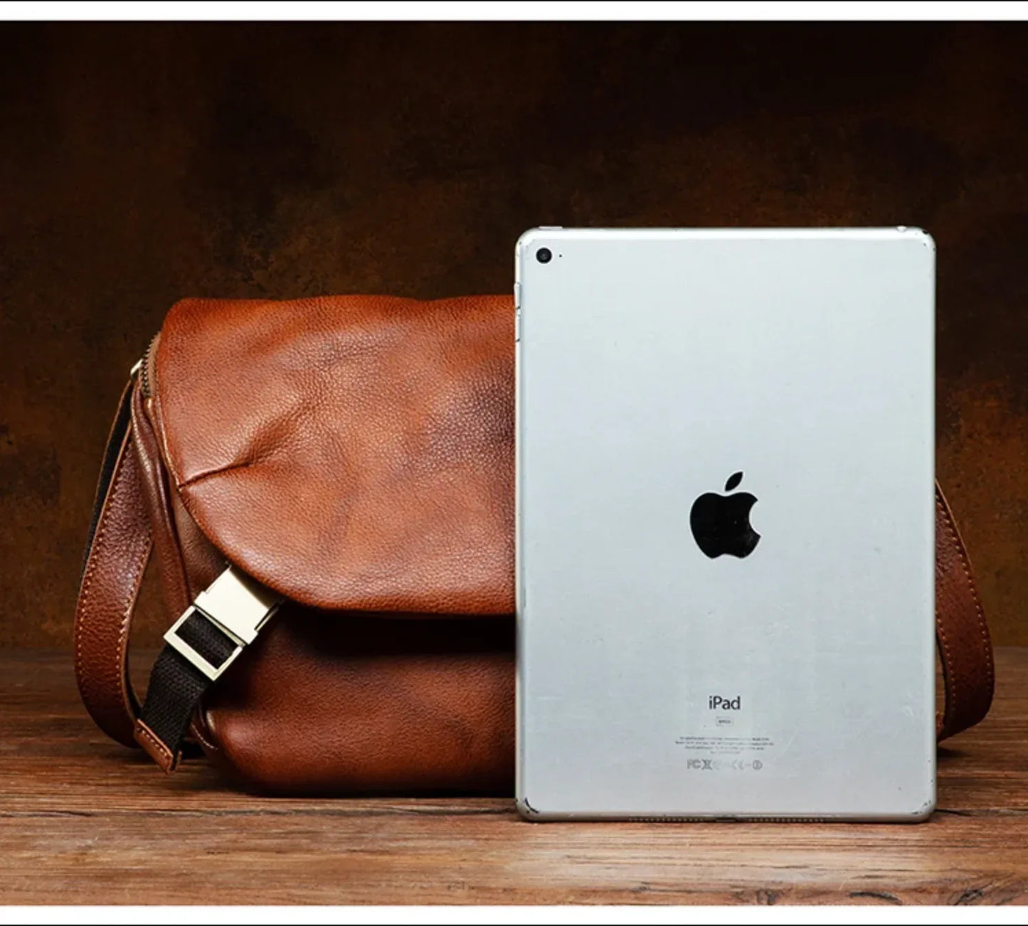 Men’s Genuine Leather Messenger Crossbody Chest Bag