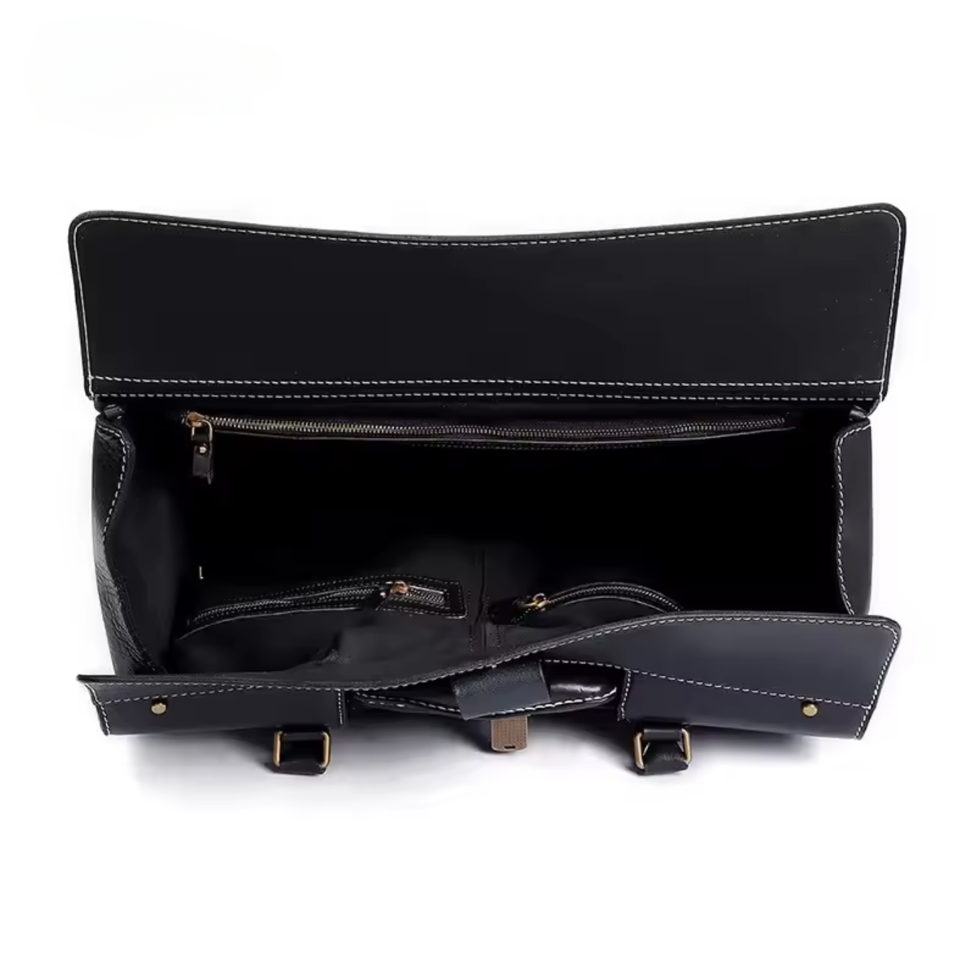 19 Inch Genuine Cowhide Rolling Luggage for Men & Women