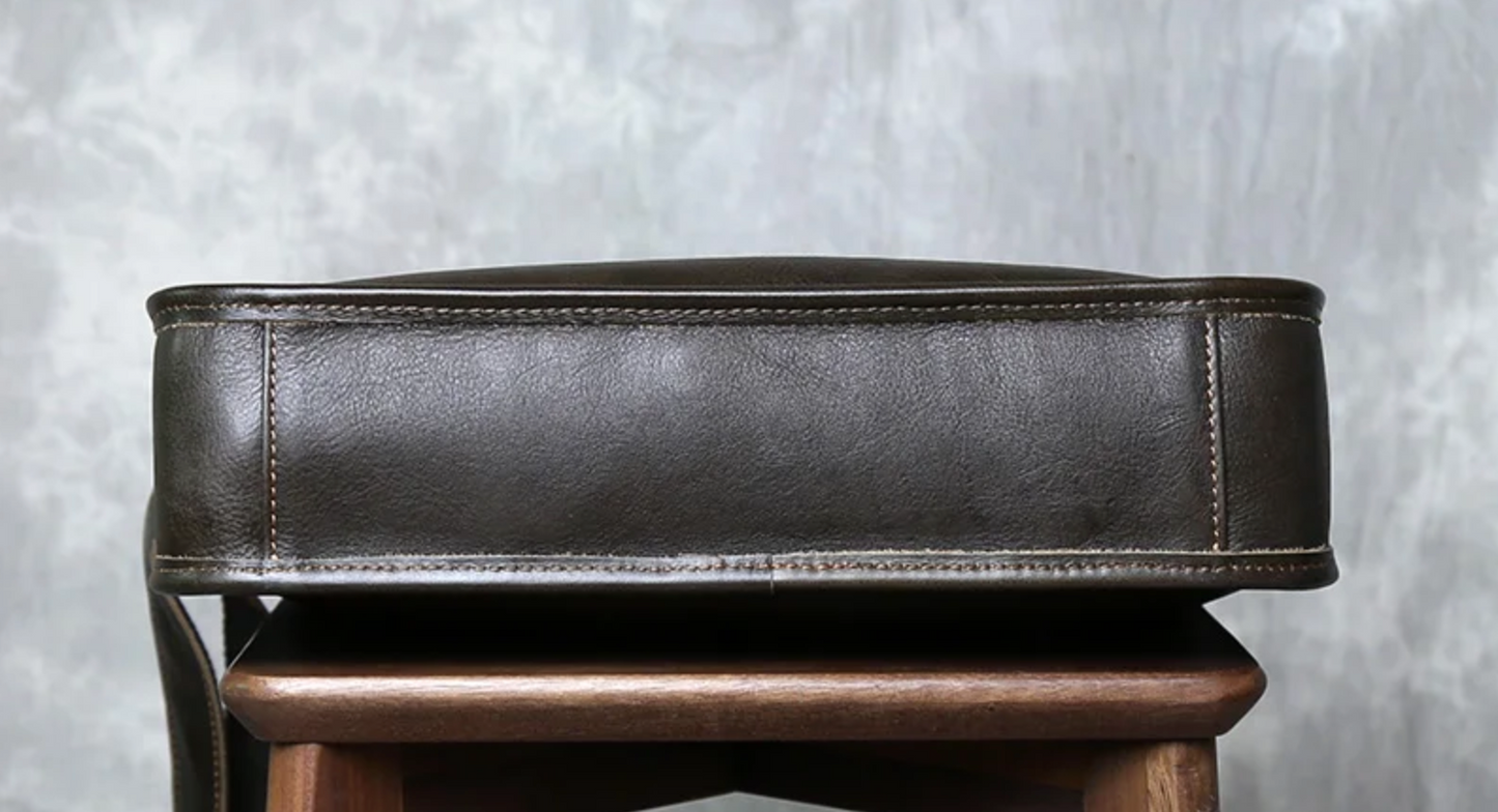 Genuine Leather Crossbody Men's Messenger Bag for Office