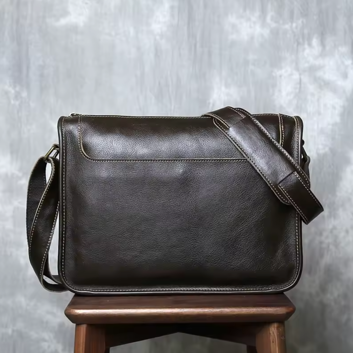 Genuine Leather Crossbody Men's Messenger Bag for Office