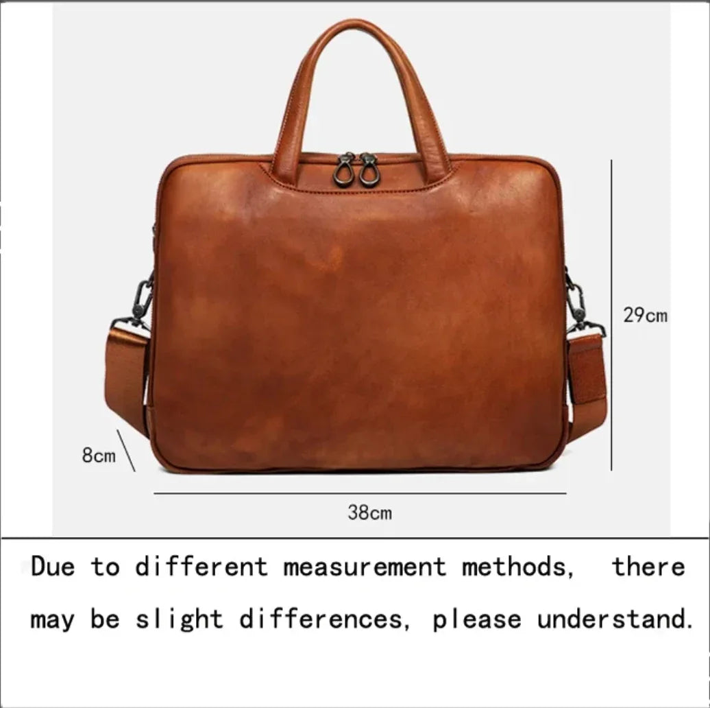 Business Leather Briefcase Men’s Shoulder Laptop Bag