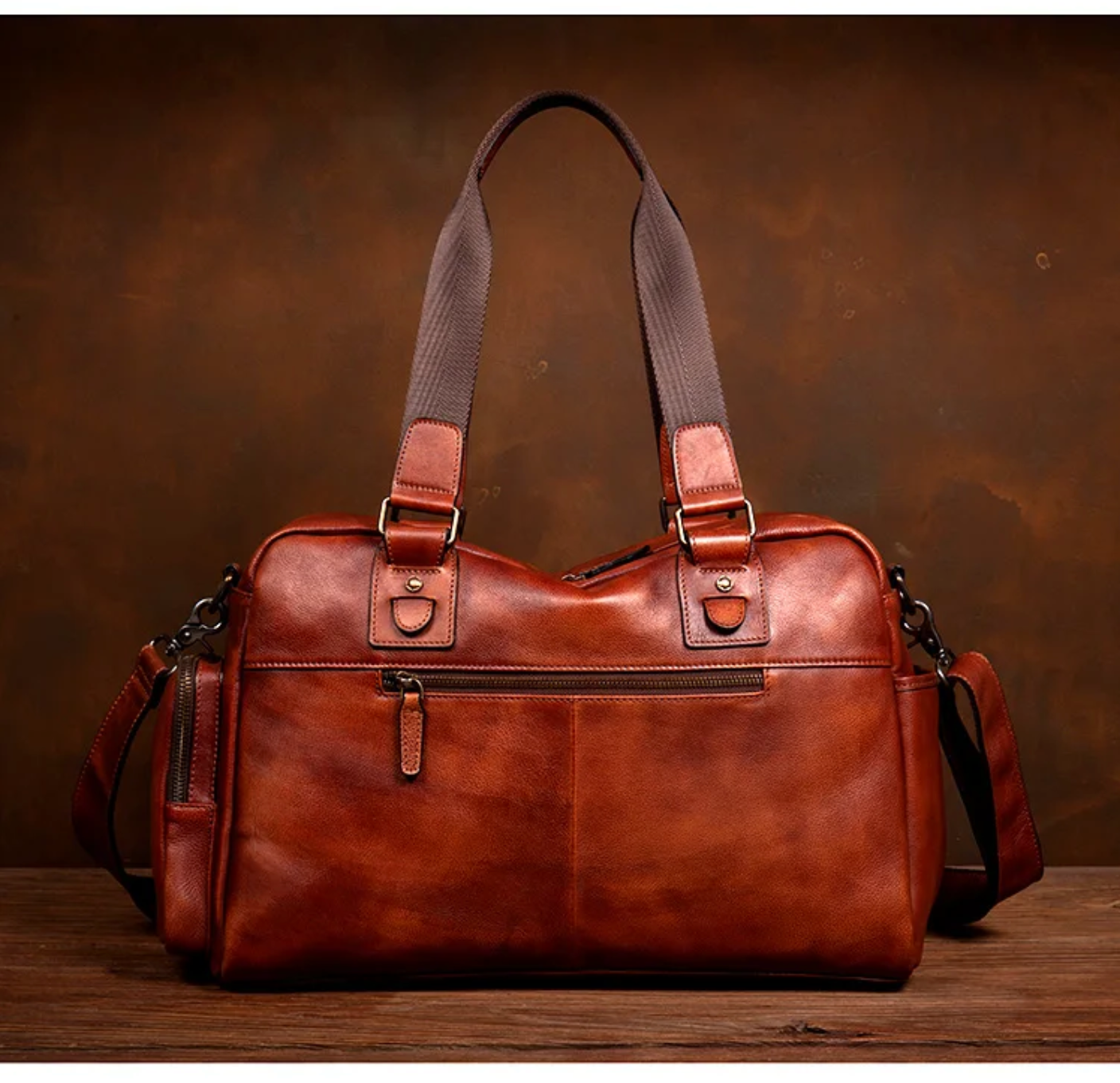Genuine Leather Business Travel Briefcase Laptop Bag 17 Inch