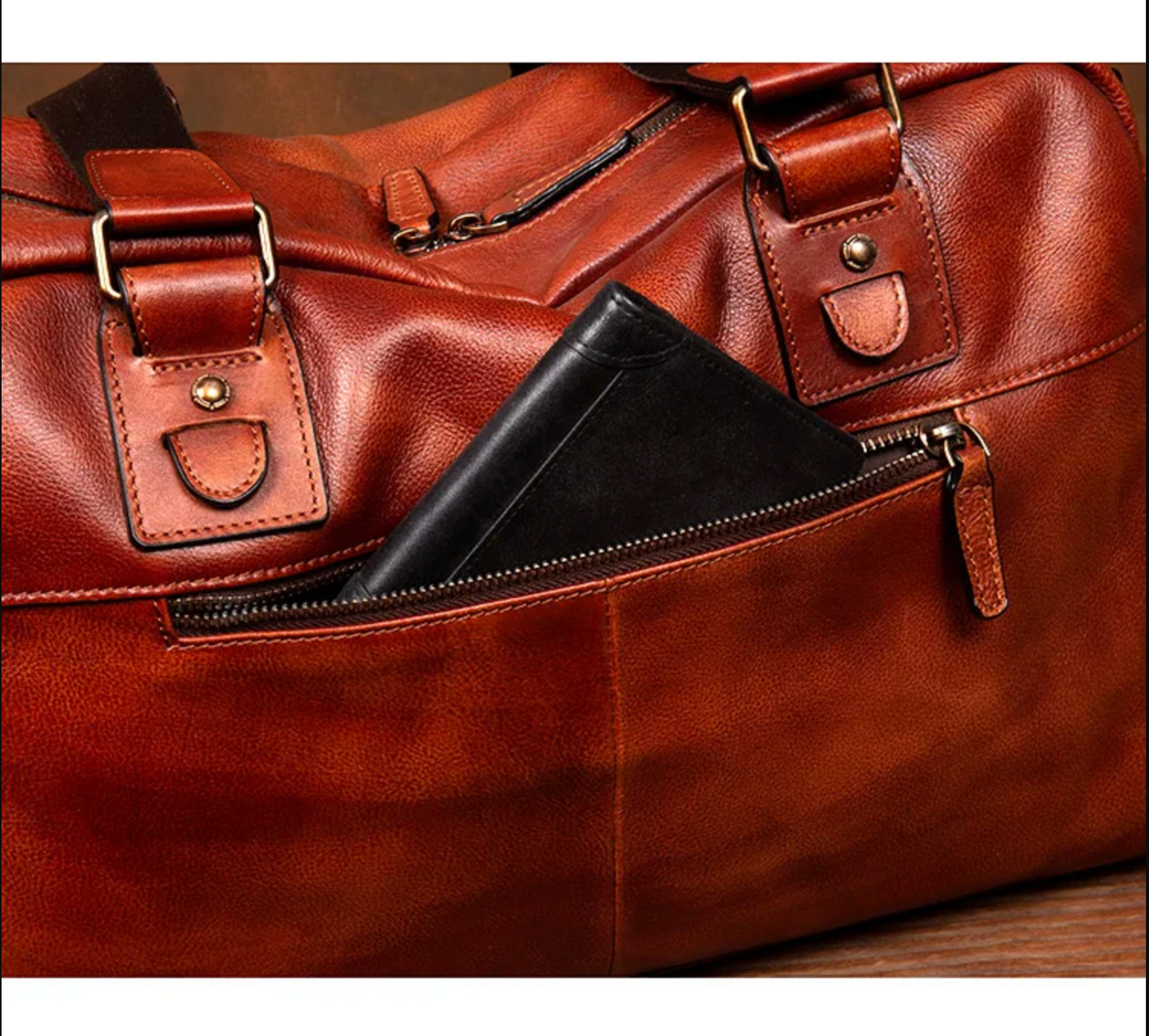 Genuine Leather Business Travel Briefcase Laptop Bag 17 Inch