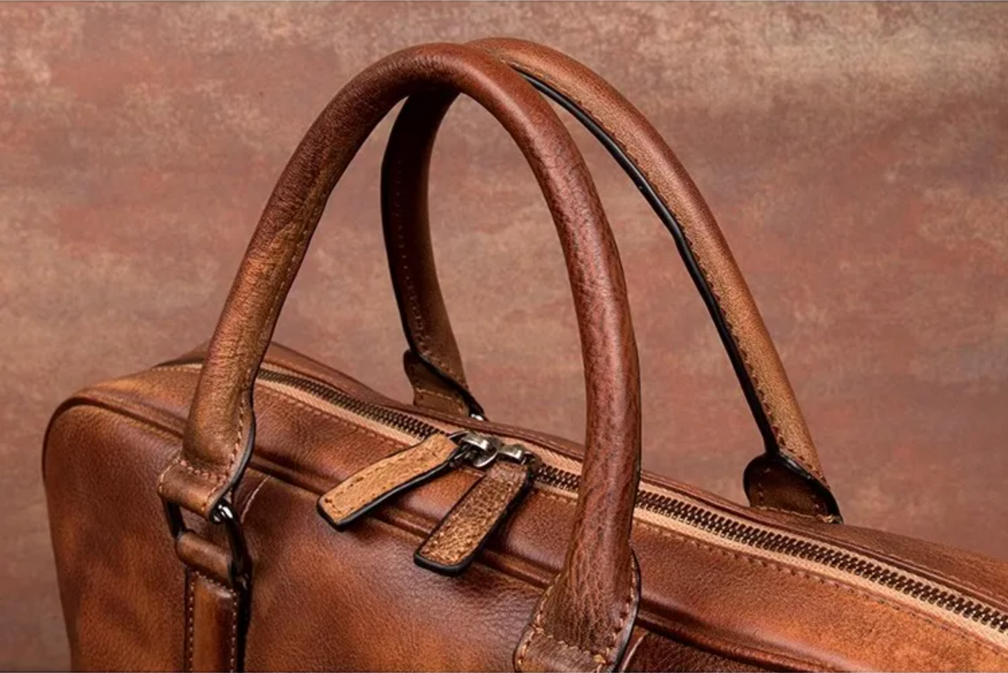 Genuine Leather Business Briefcase & Laptop Bag for Men