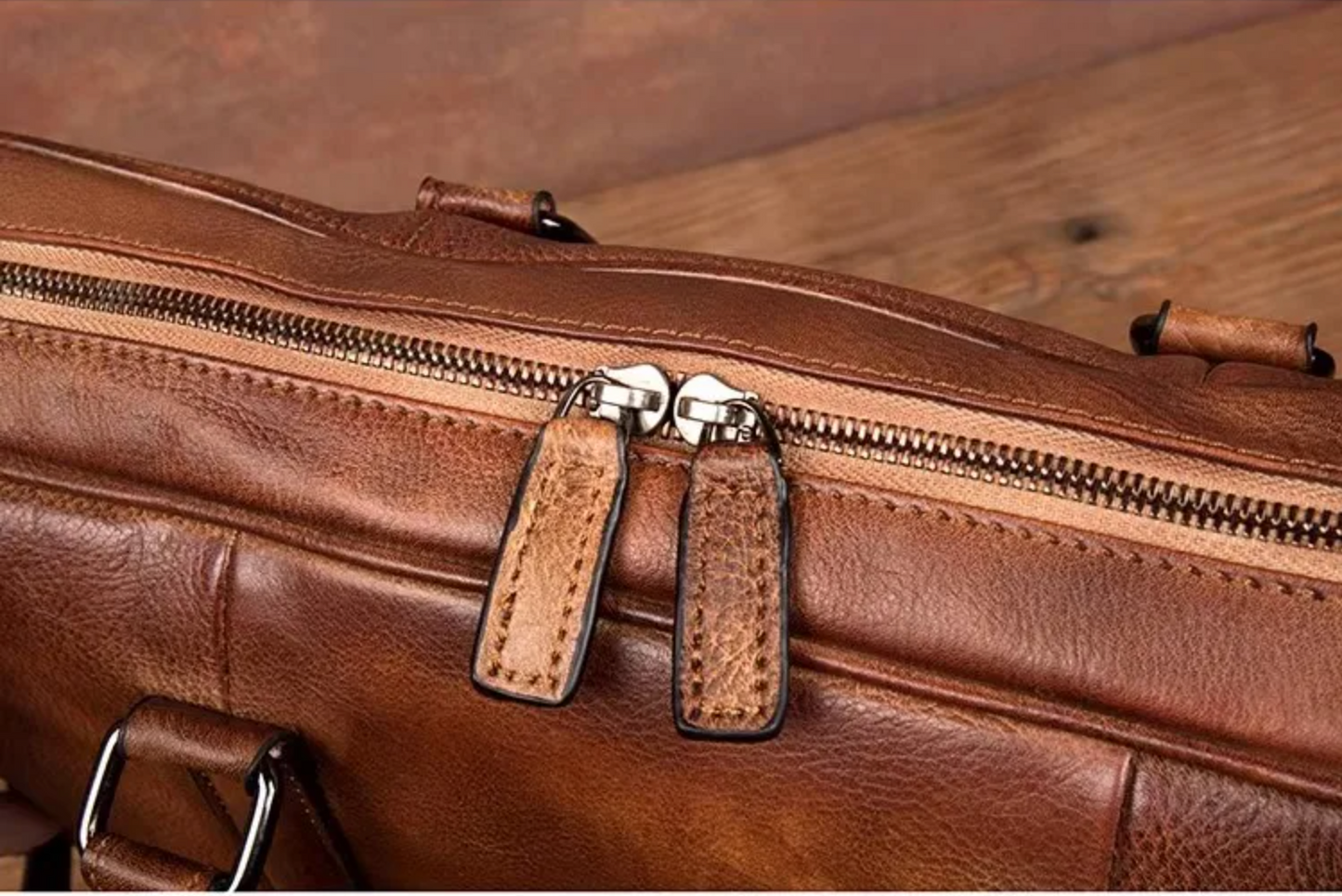 Genuine Leather Business Briefcase & Laptop Bag for Men