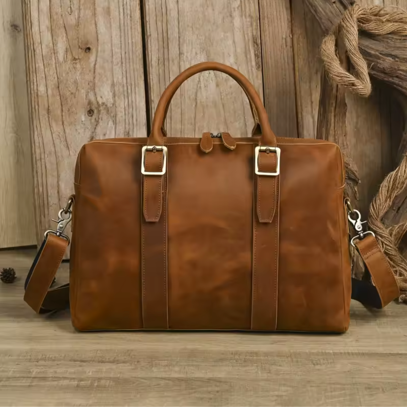 Men's Crazy Horse Leather Business Bag 13.3"