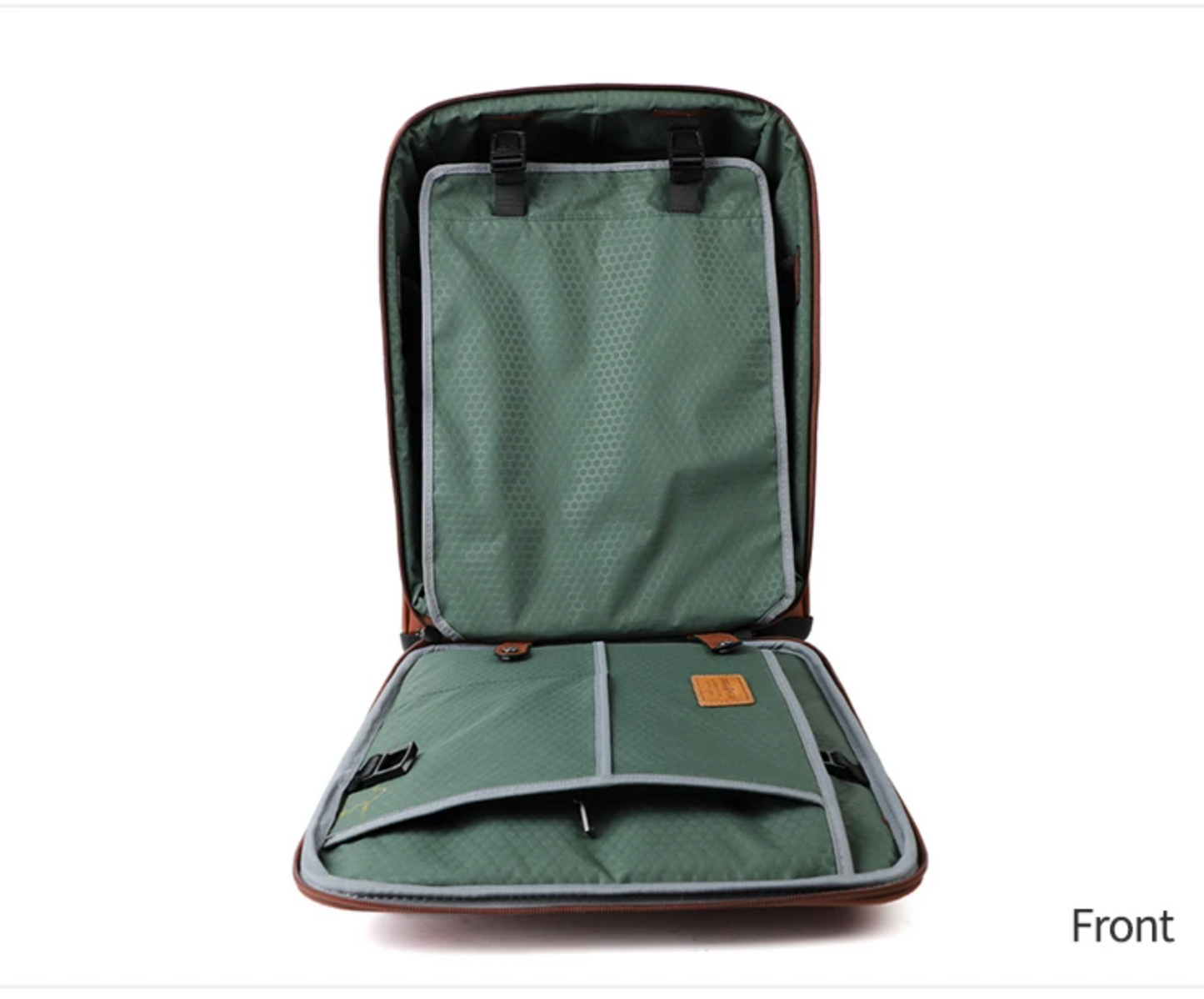 Genuine Leather Spinner Luggage Suitcase for Travel & Business