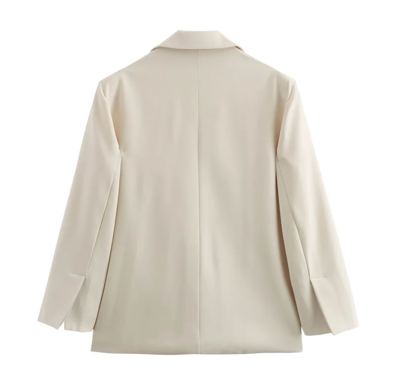 Beige Oversized Blazer Jacket Women Loose Fit Casual Office Wear