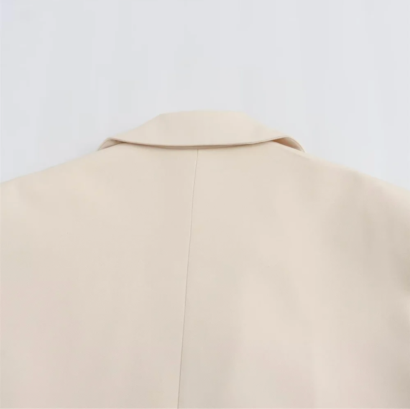 Beige Oversized Blazer Jacket Women Loose Fit Casual Office Wear