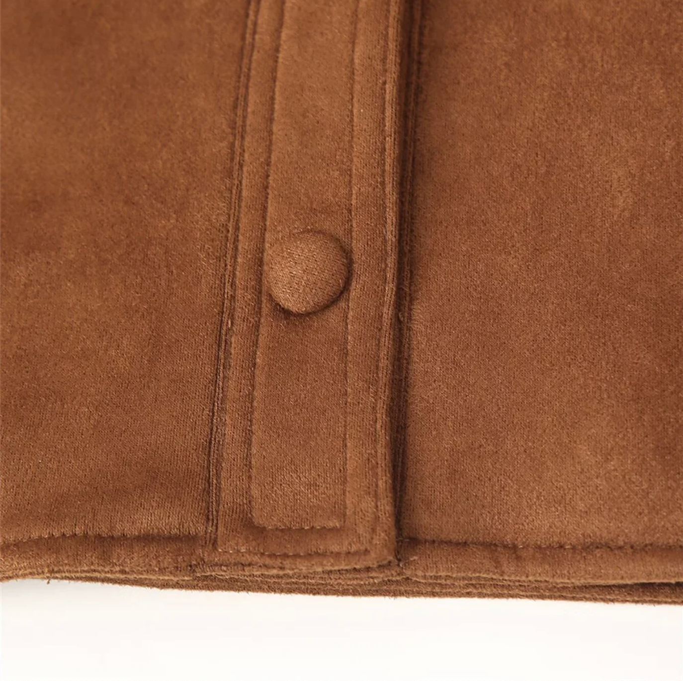 Brown Women’s Faux Suede Shacket Cropped