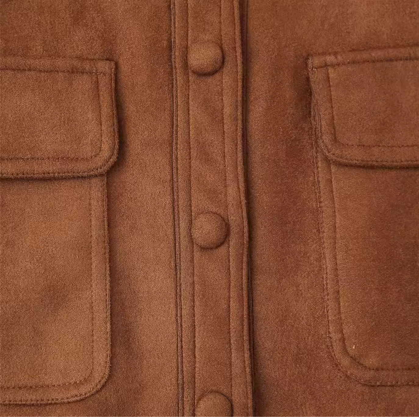 Brown Women’s Faux Suede Shacket Cropped