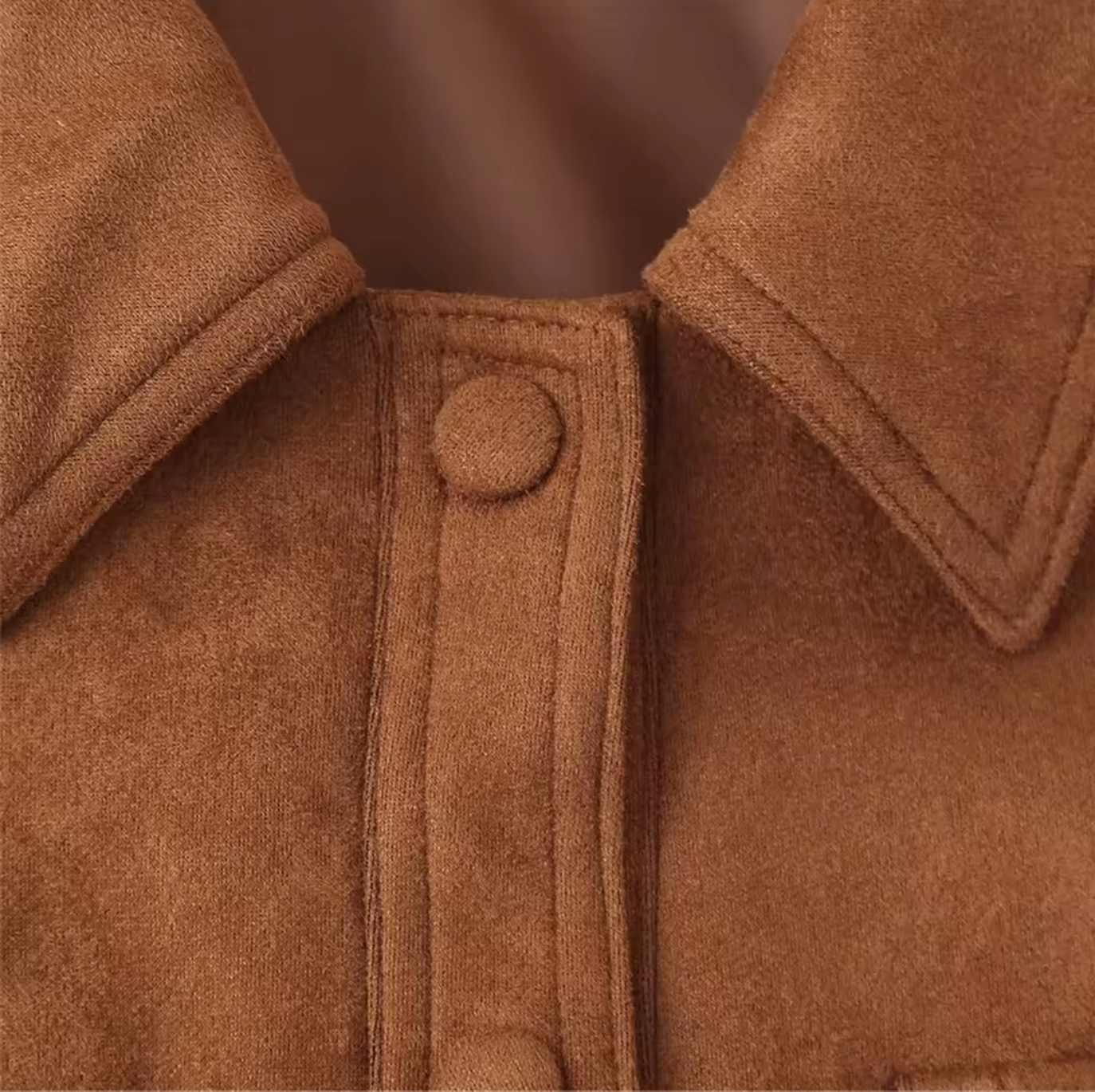 Brown Women’s Faux Suede Shacket Cropped