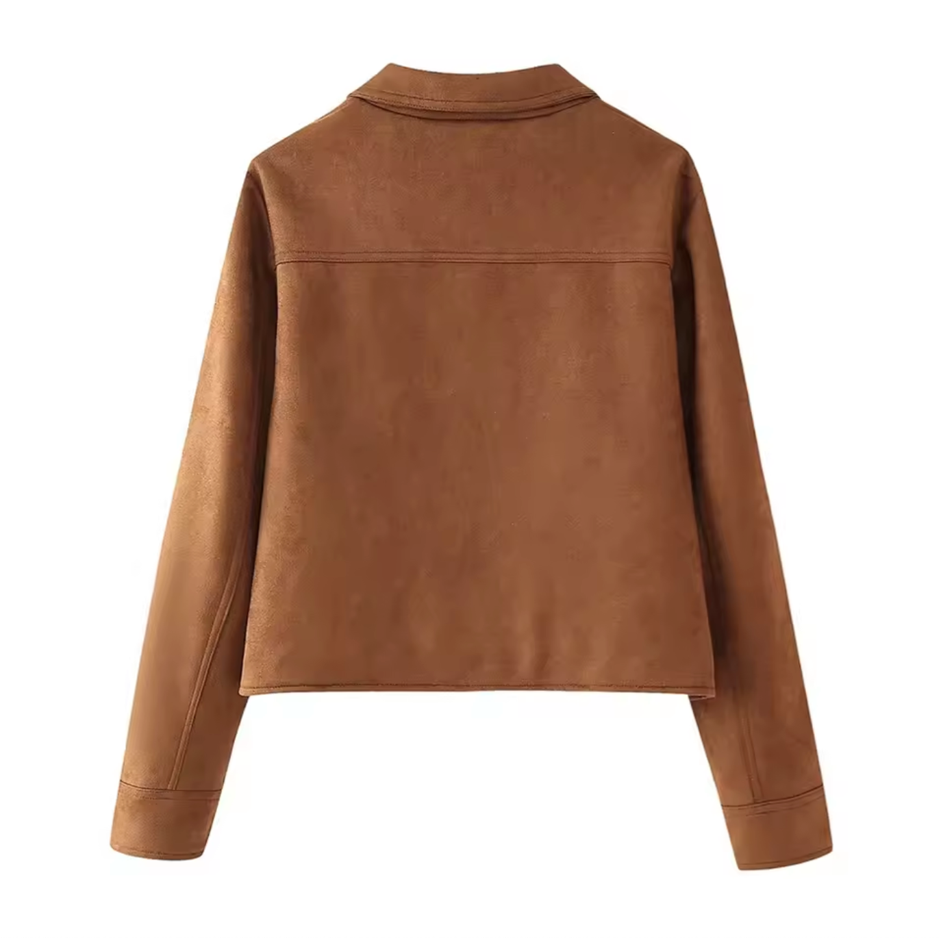 Brown Women’s Faux Suede Shacket Cropped