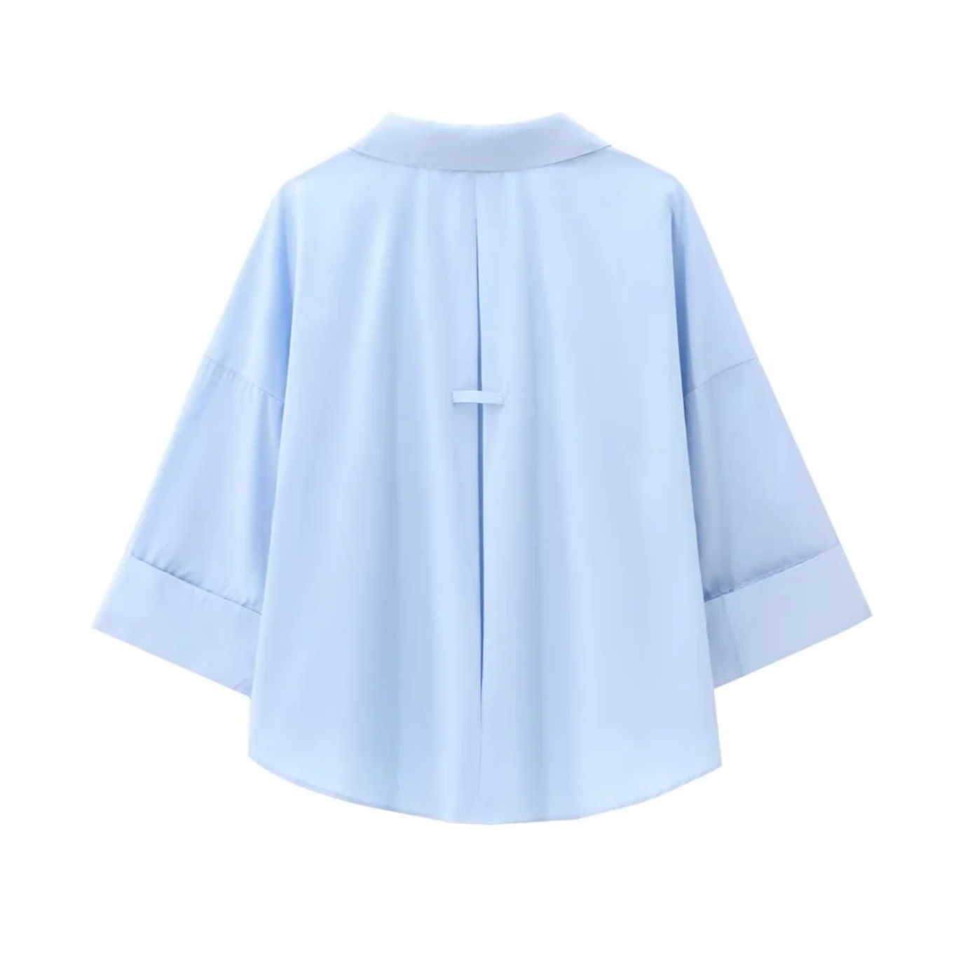 Women’s Light Blue Oversized Wide Sleeve Poplin Shirt