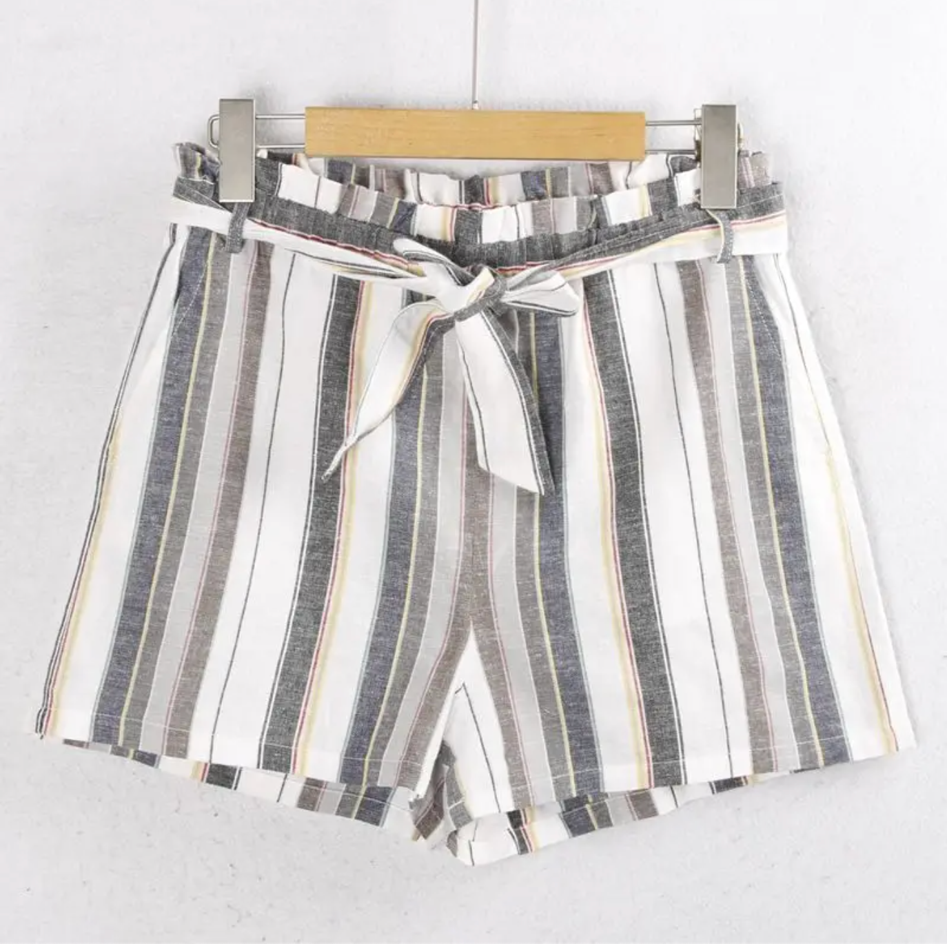 Women High Waisted Striped Cotton Summer Shorts