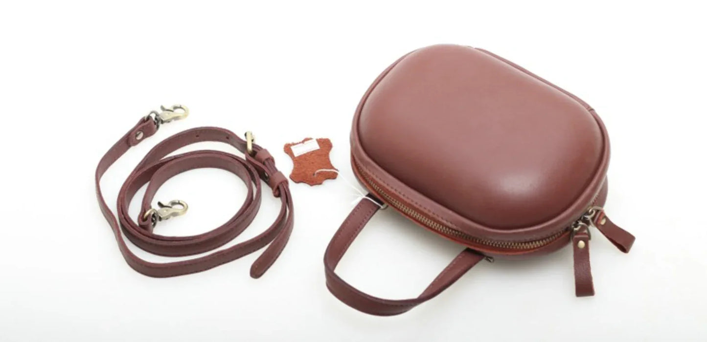 Genuine Leather Box Bag for Women Crossbody