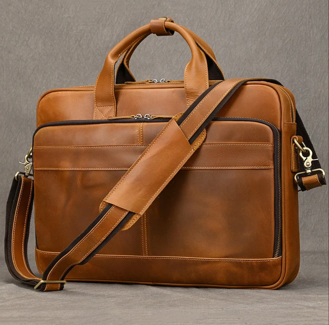 Men’s Genuine Leather Laptop Briefcase Bag