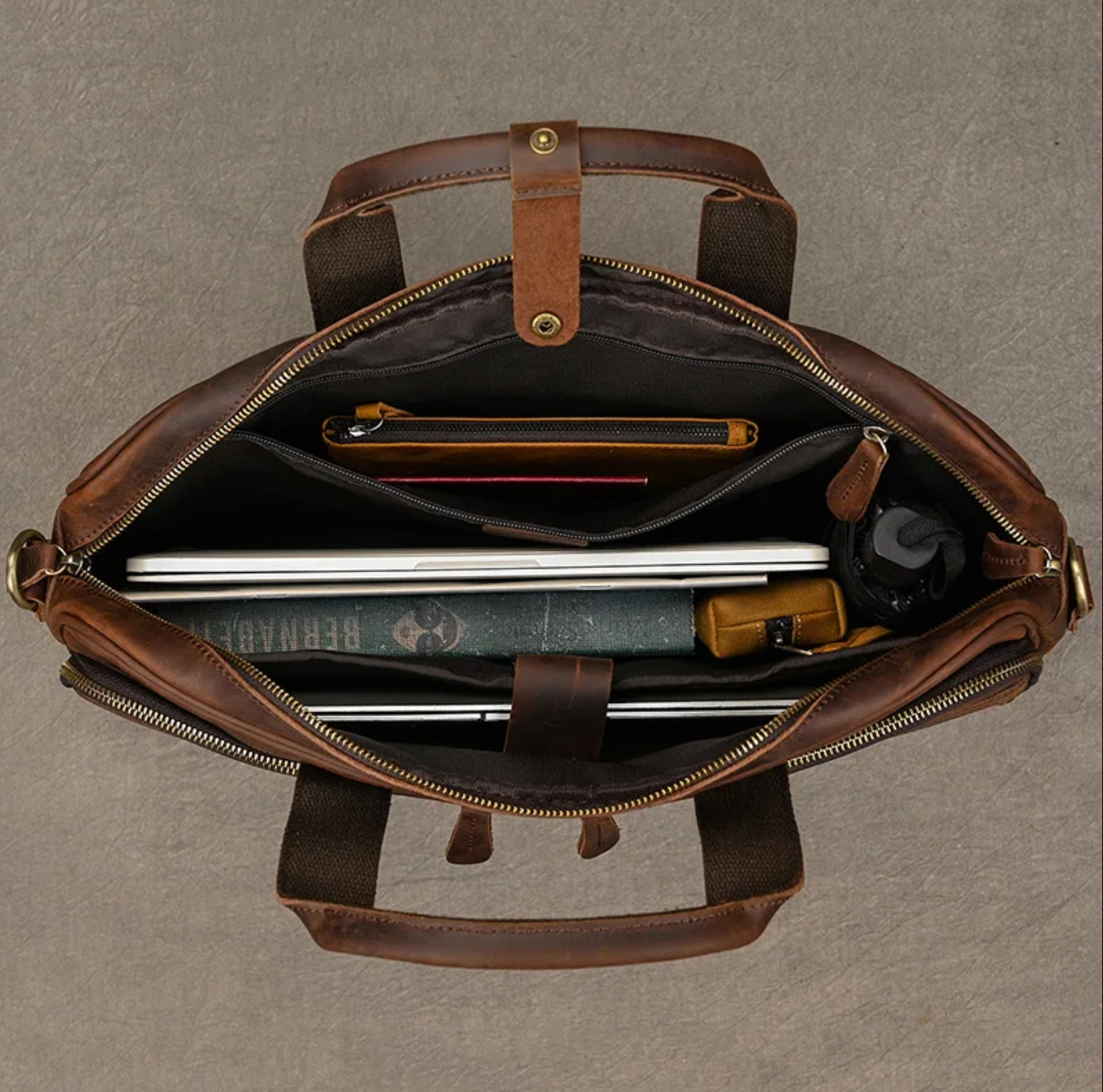 Men’s Real Leather Laptop Bag Briefcase