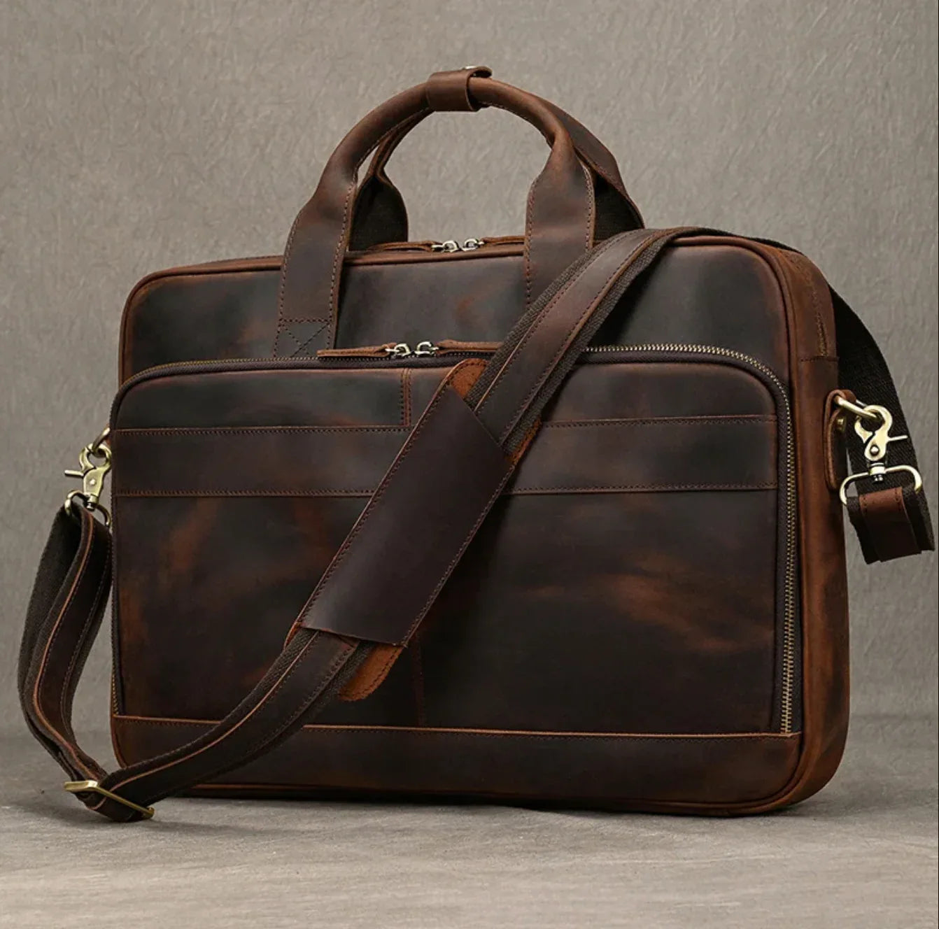 Men’s Real Leather Laptop Bag Briefcase