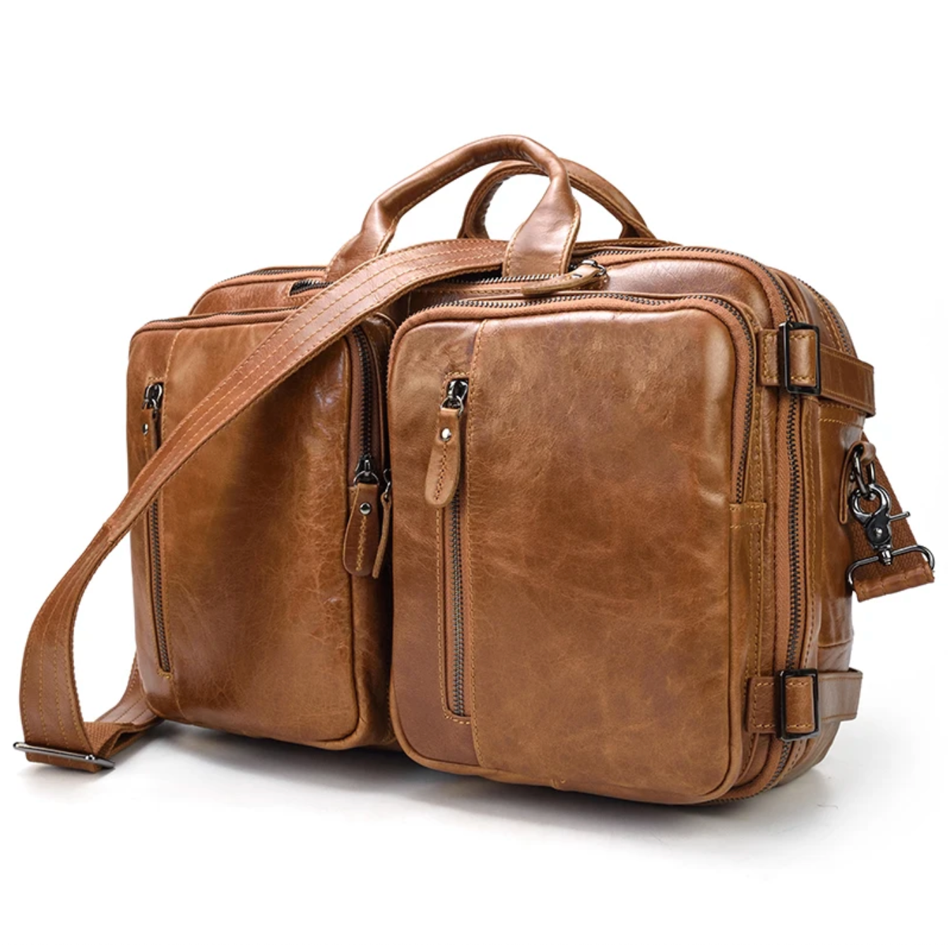 Men’s Genuine Leather Office Bag Briefcase Backpack