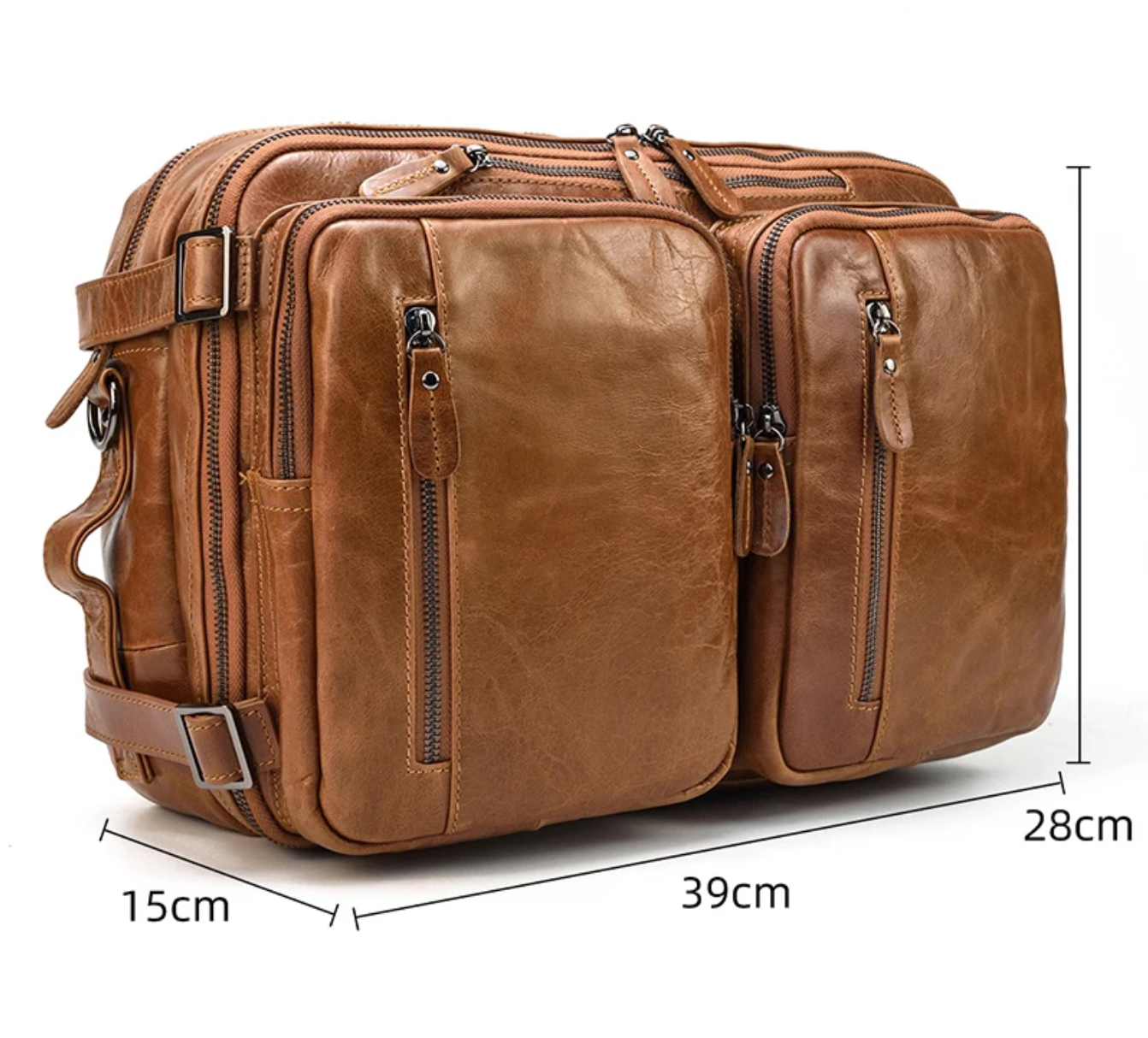 Men’s Genuine Leather Office Bag Briefcase Backpack