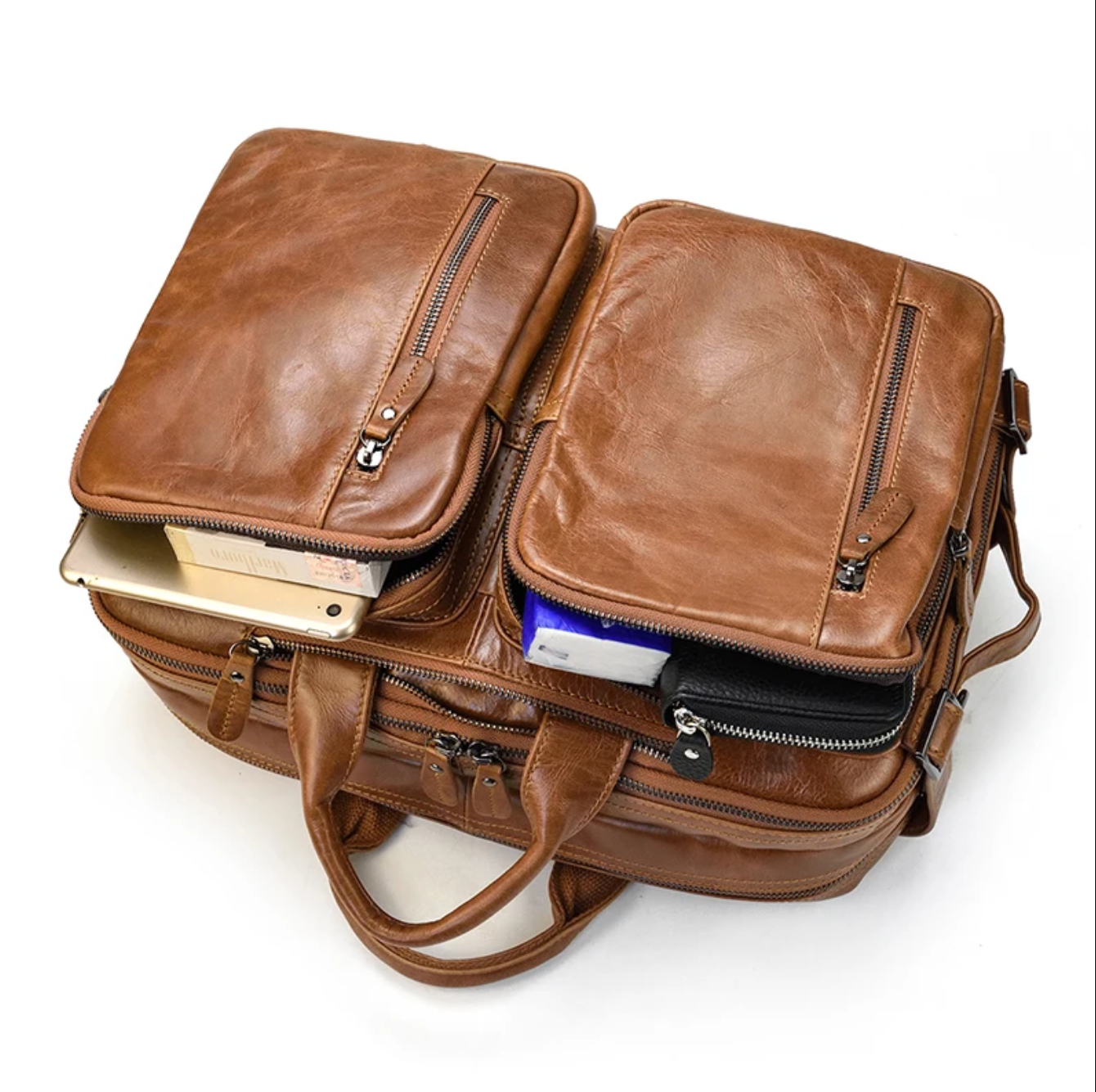 Men’s Genuine Leather Office Bag Briefcase Backpack