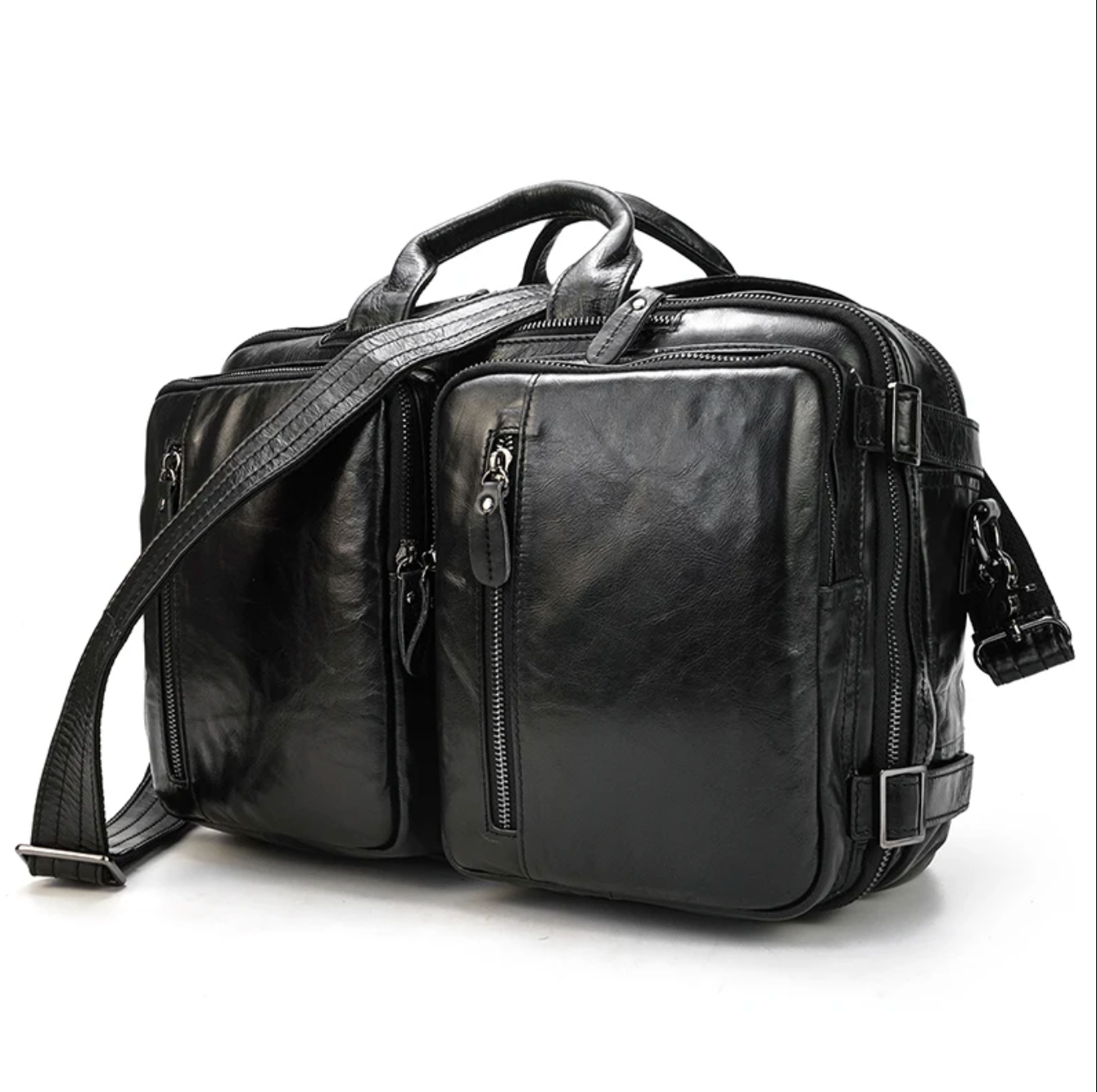 Leather Office Bag Business Briefcase & Backpack Convertible