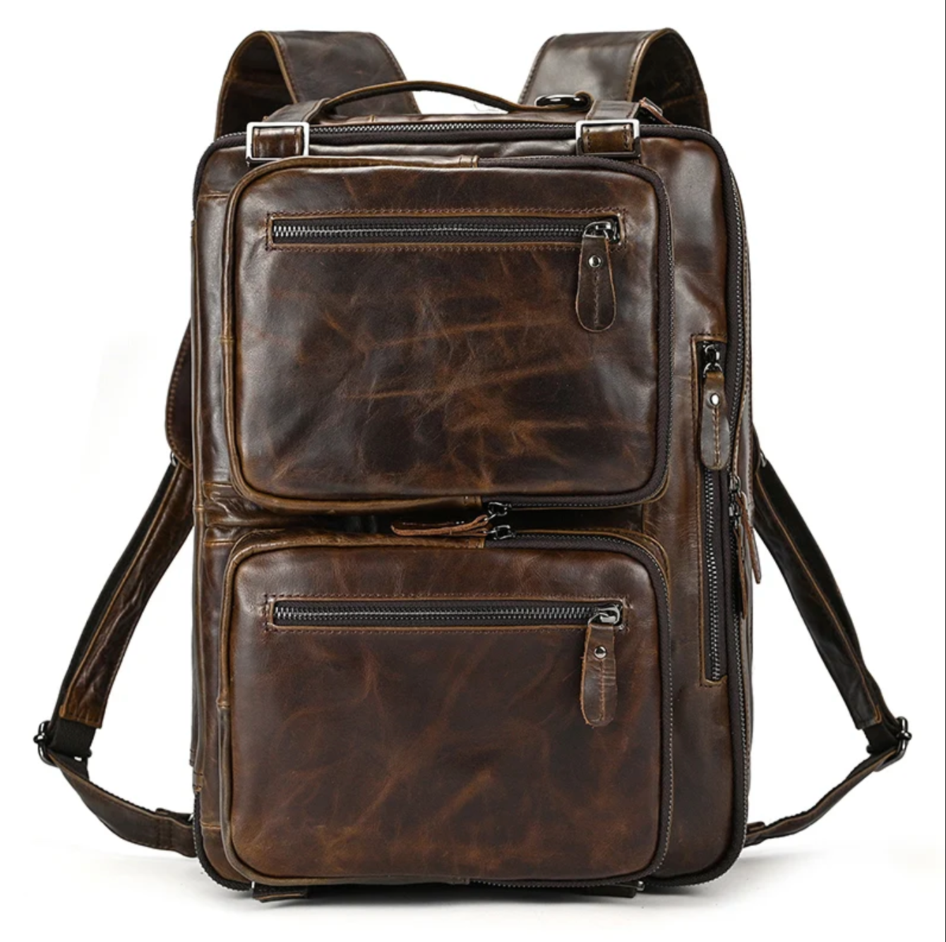 Men’s Genuine Leather Office Bag Laptop Briefcase Backpack