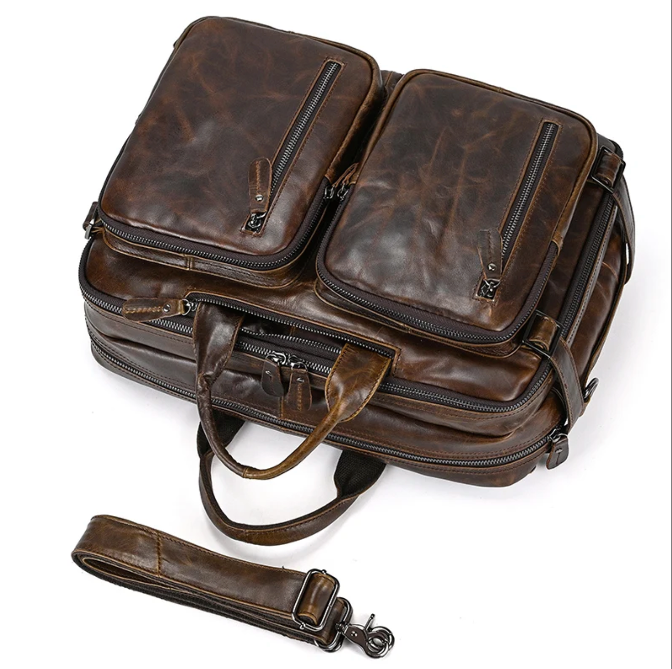 Men’s Genuine Leather Office Bag Laptop Briefcase Backpack