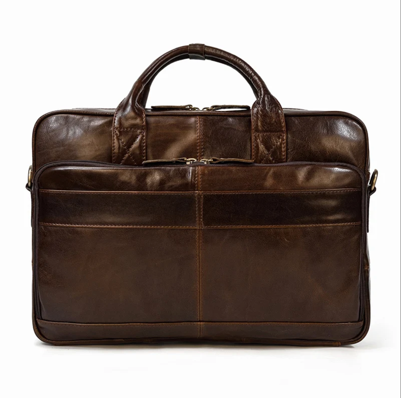 Retro Leather Laptop Briefcase Bag 15.6 Inch Trolley Sleeve