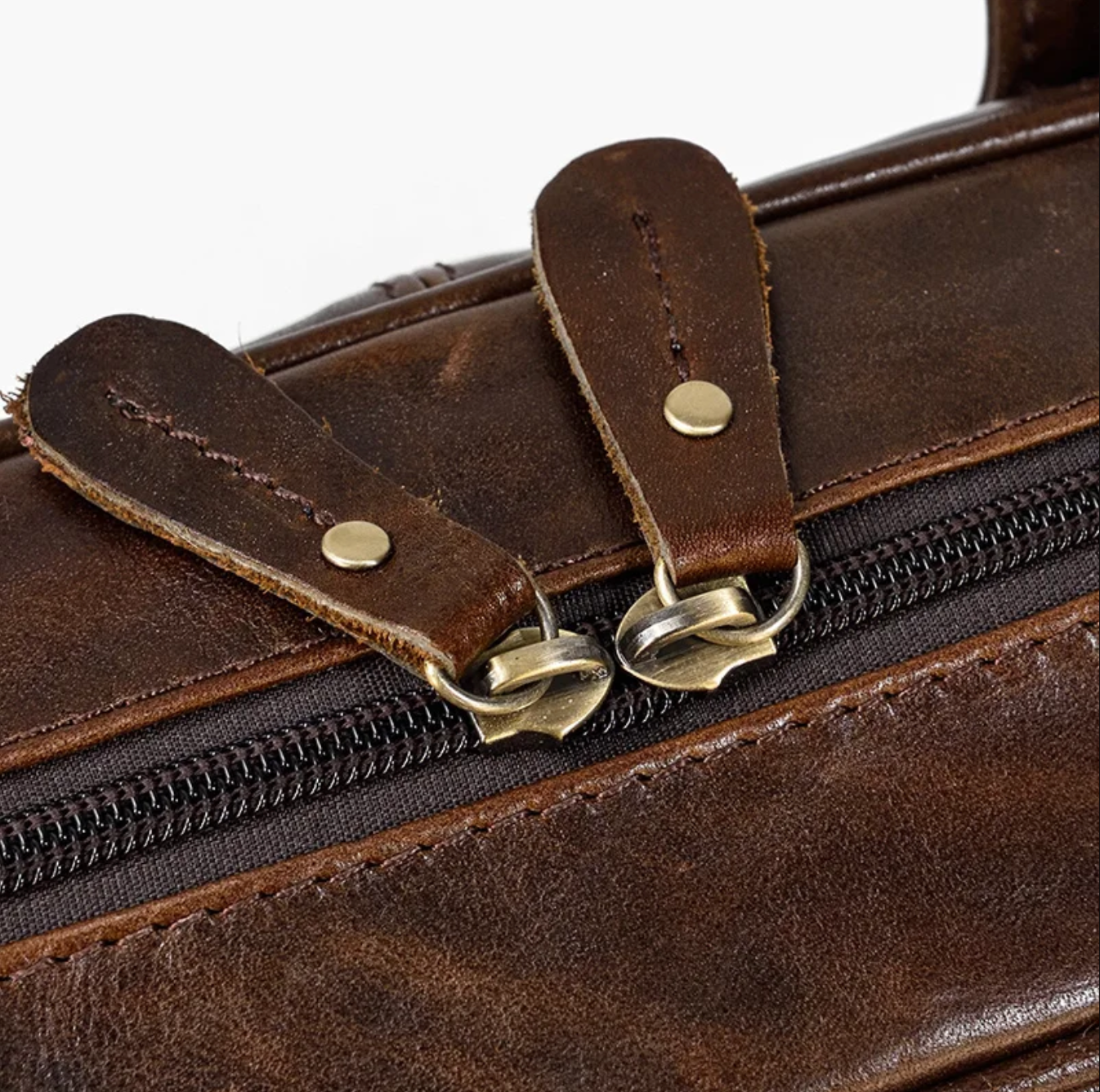 Retro Leather Laptop Briefcase Bag 15.6 Inch Trolley Sleeve
