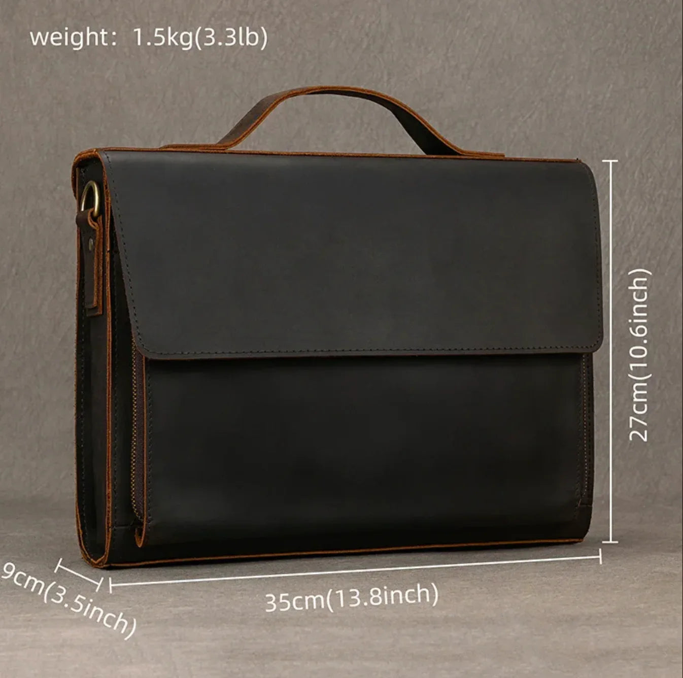Genuine Leather Briefcase Men Laptop Business Bag