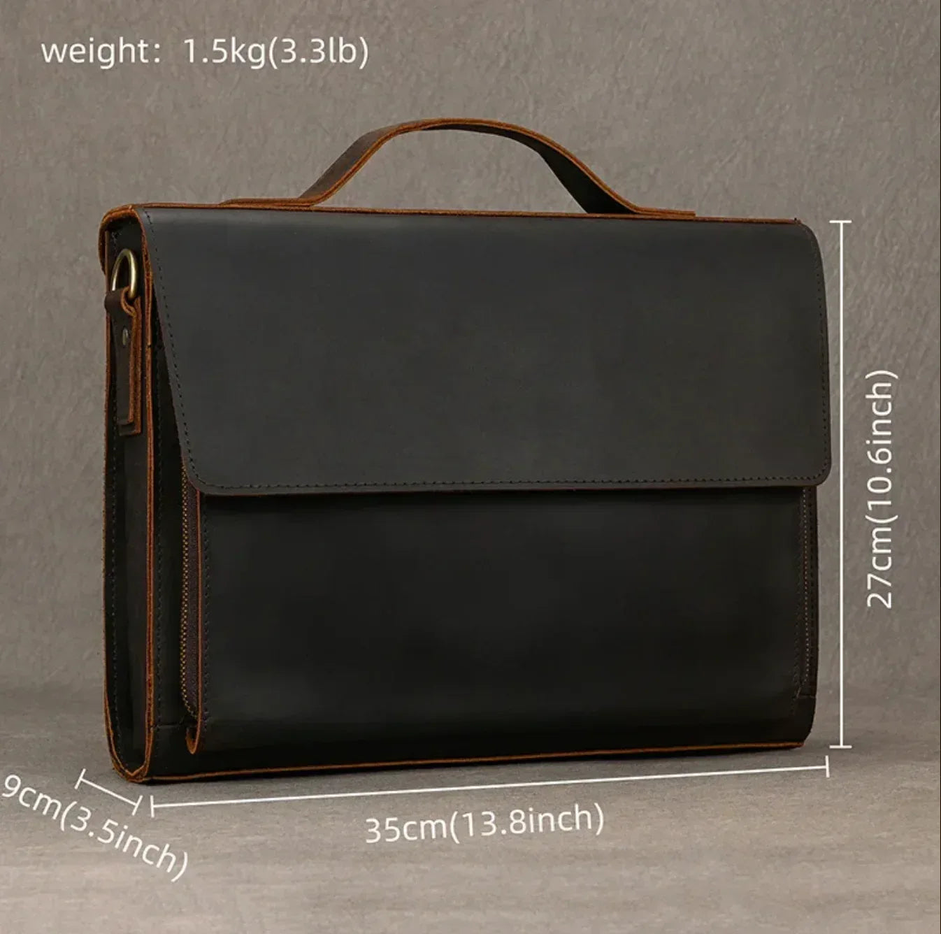 Genuine Leather Briefcase Men Laptop Business Bag
