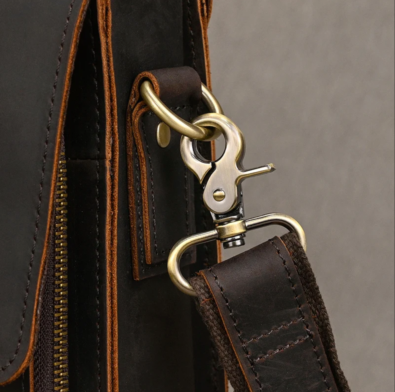 Genuine Leather Briefcase Men Laptop Business Bag