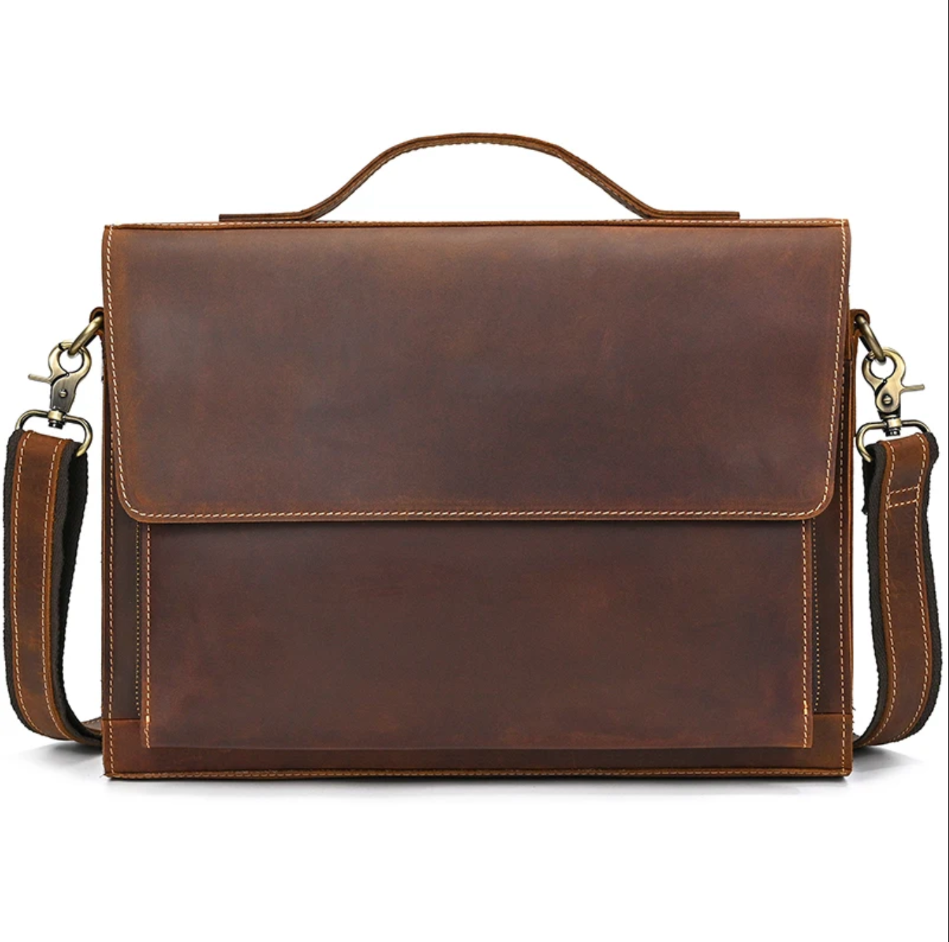 Men’s Leather Briefcase Bag Laptop Office 14 Inch