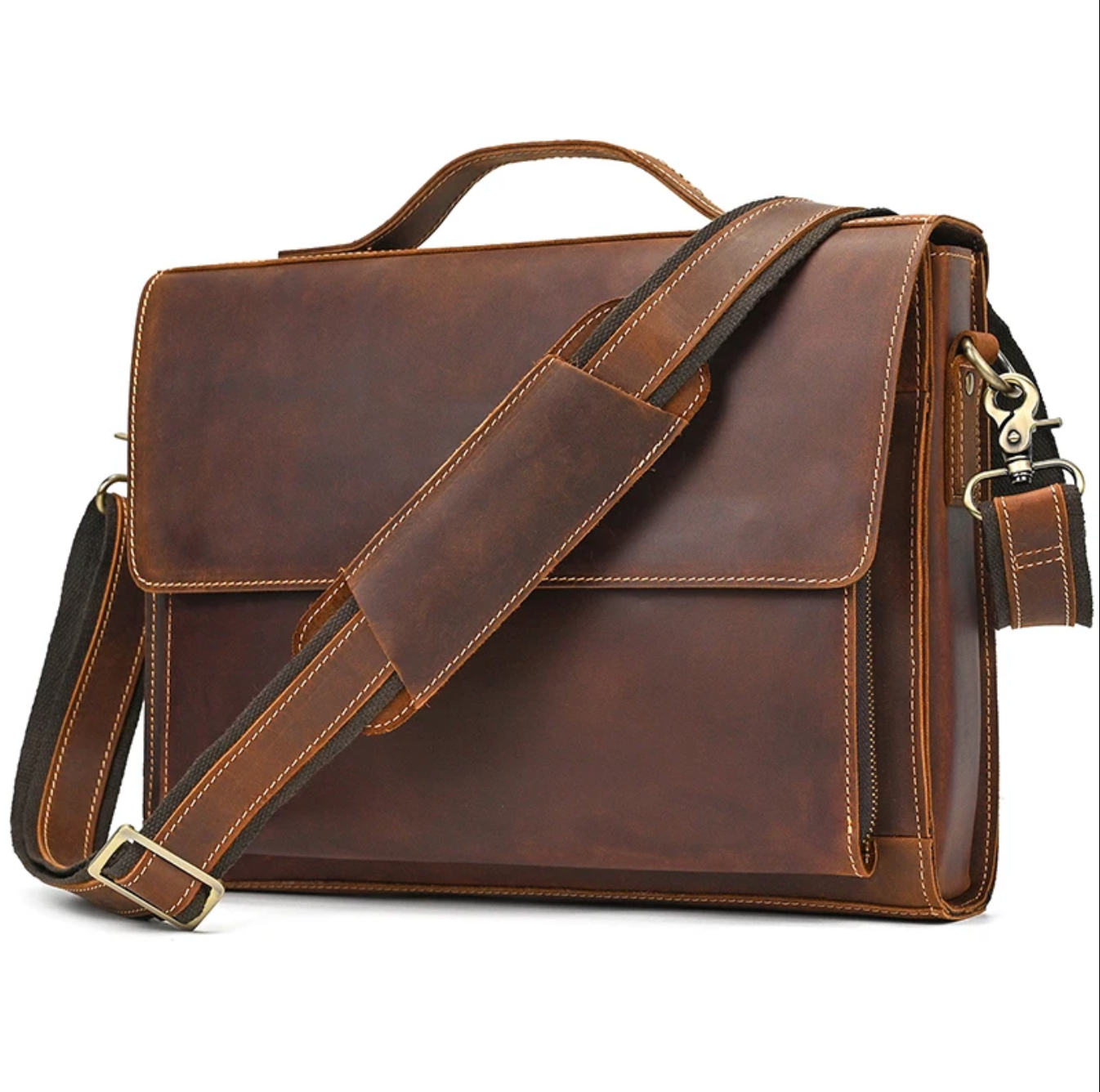 Men’s Leather Briefcase Bag Laptop Office 14 Inch
