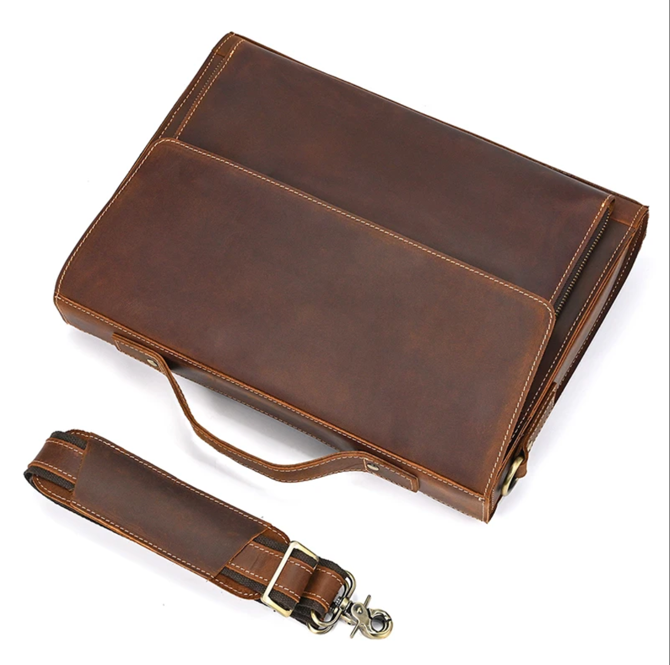 Men’s Leather Briefcase Bag Laptop Office 14 Inch