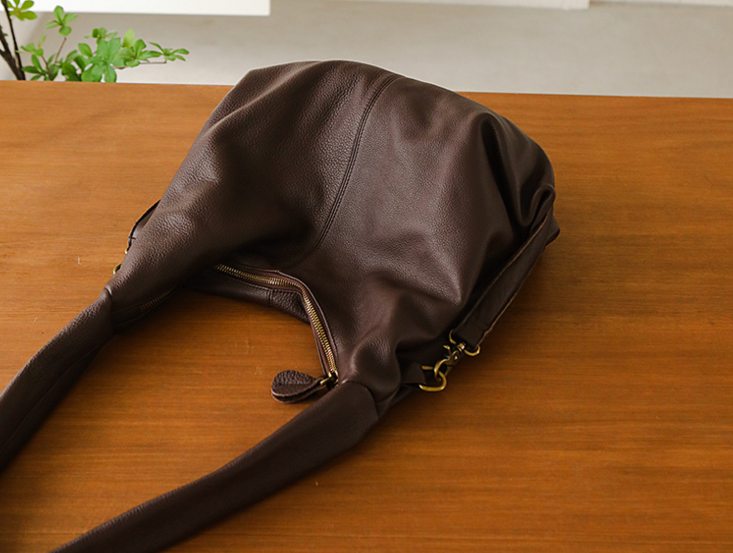 Women Leather Office Tote Bag With Zipper