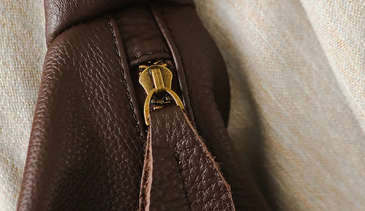 Women Leather Office Tote Bag With Zipper