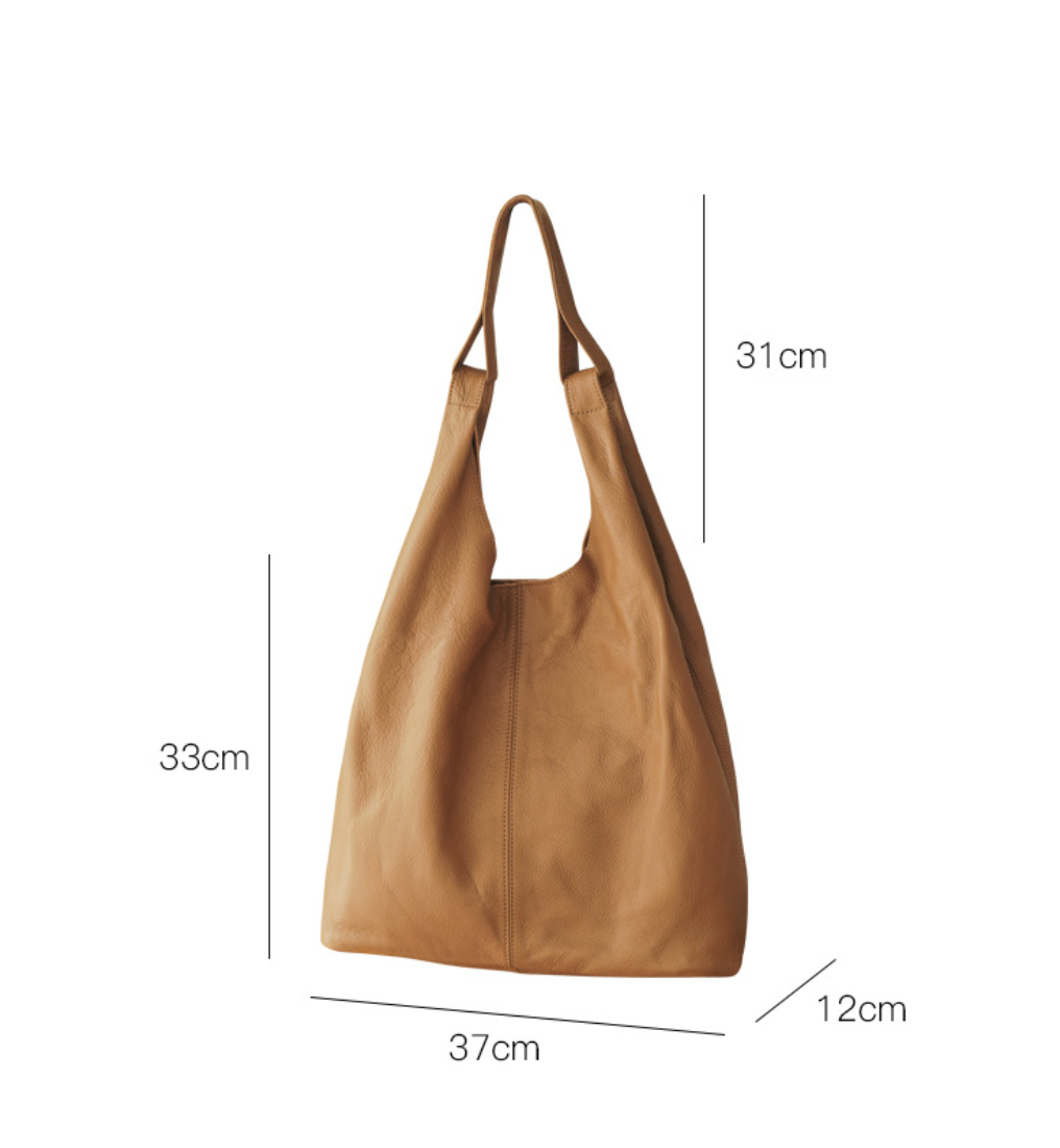 Genuine Leather Office Tote Handbag with Large Capacity
