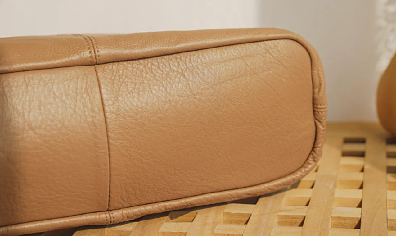 Genuine Leather Office Tote Handbag with Large Capacity