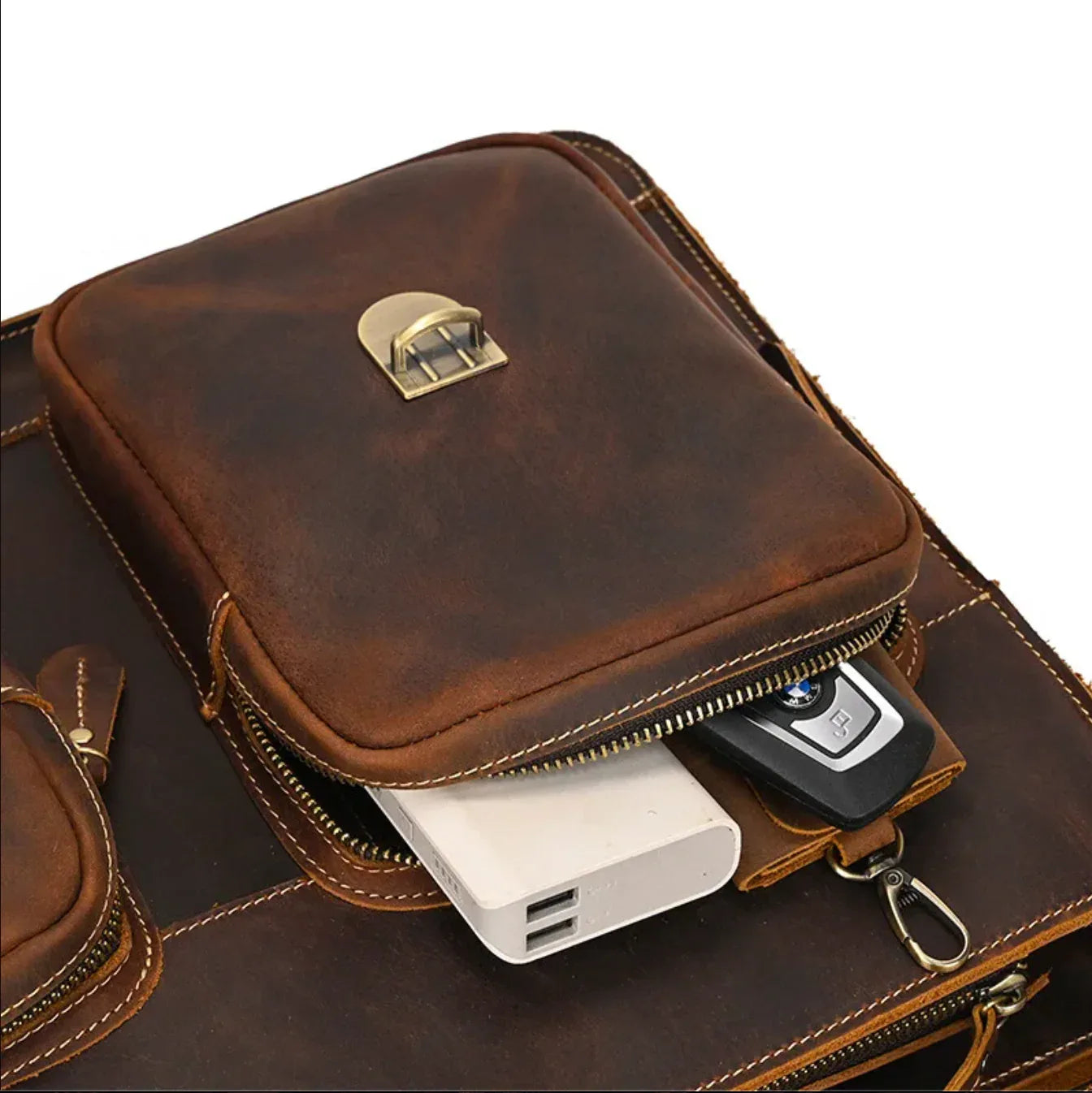 Genuine Leather Laptop Briefcase for Work & Travel